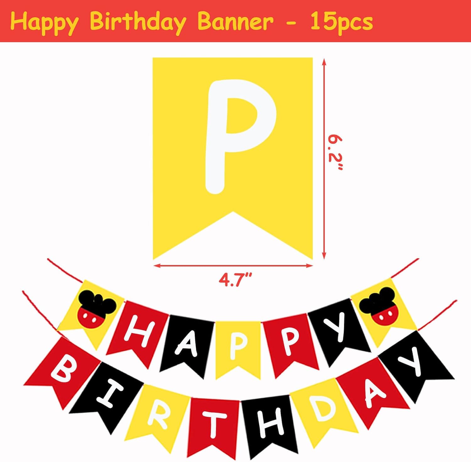 222 Pcs Red Cartoon 4th Birthday Party Supplies Decoration - Four Dessert Plates Cups Tablecover Cake Cupcake Toppers Banner Balloons Arch Kit for Boys 4 Years Old Birthday Party Favor