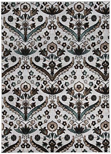 Amazon Com Linon Collection Elegance Chateau Blue 2 X 3 White Home Kitchen