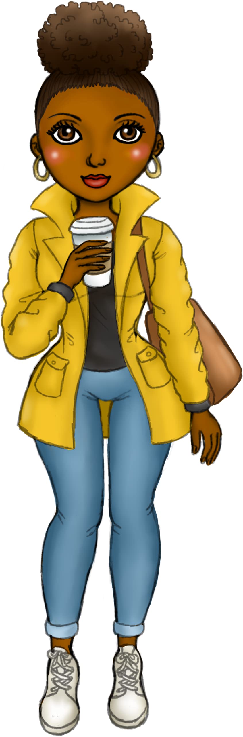 42 Spill the Tea, Coffee African American Female Stickers for planners and scrapbooking- birthday, gift, favor