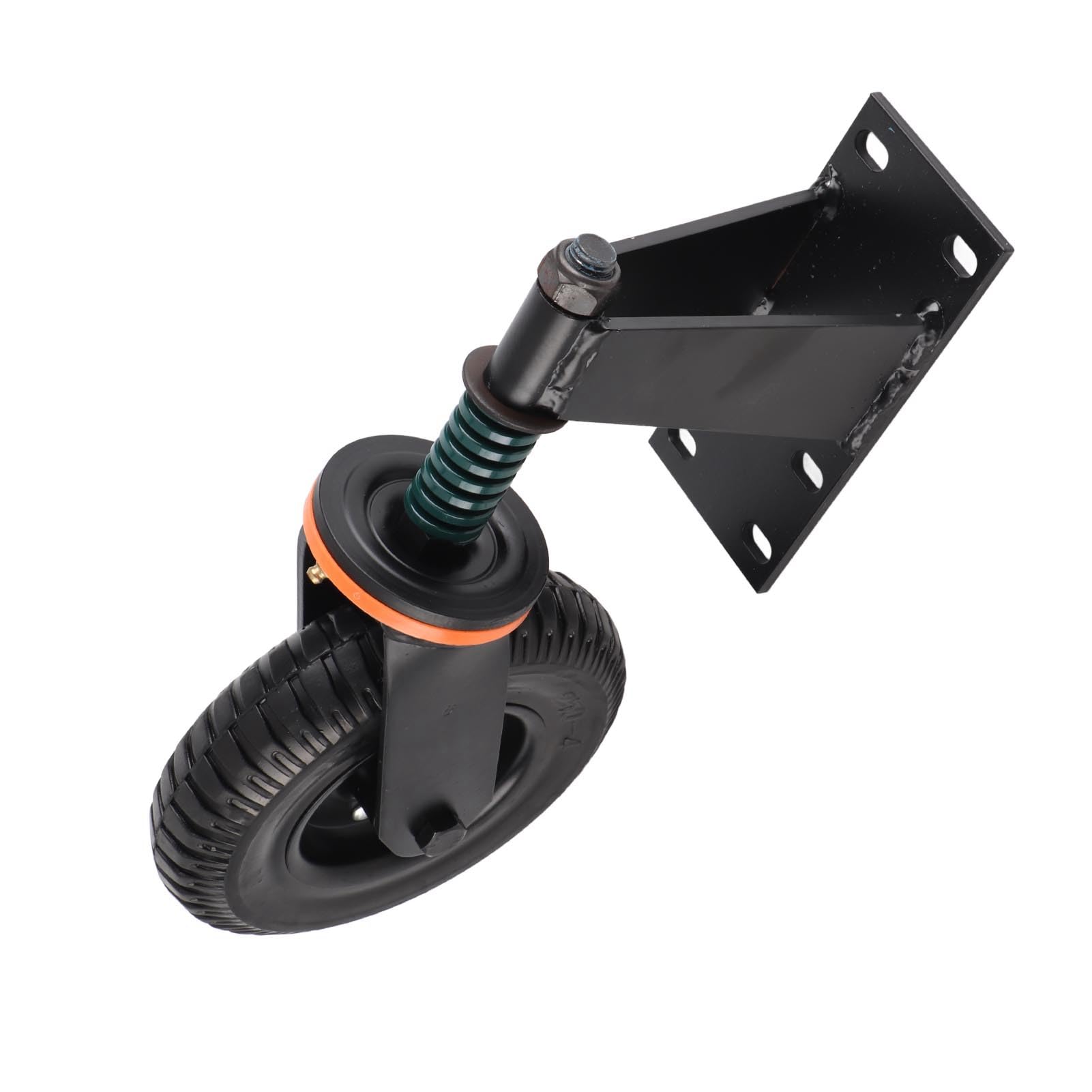 Fabater Rueda de Puerta de 8 Pulgadas, Capacidad de Carga de 600 Libras, Rueda de Puerta de Cerca Resistente con Caucho de Acero Al Carbono, de Soporte Inoxidable con Recubrimiento en Polvo Negro