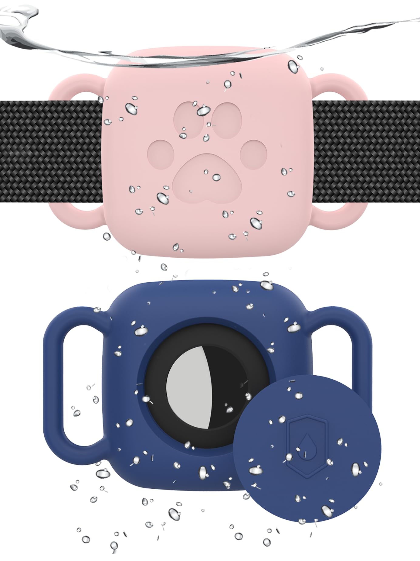 2 Pack Dog Collar Holder Compatible with Tile Mate 2022 2024 Tracker, Waterproof Anti-Scratch Finder Protective Cover for Tile Tracker, Silicone Case