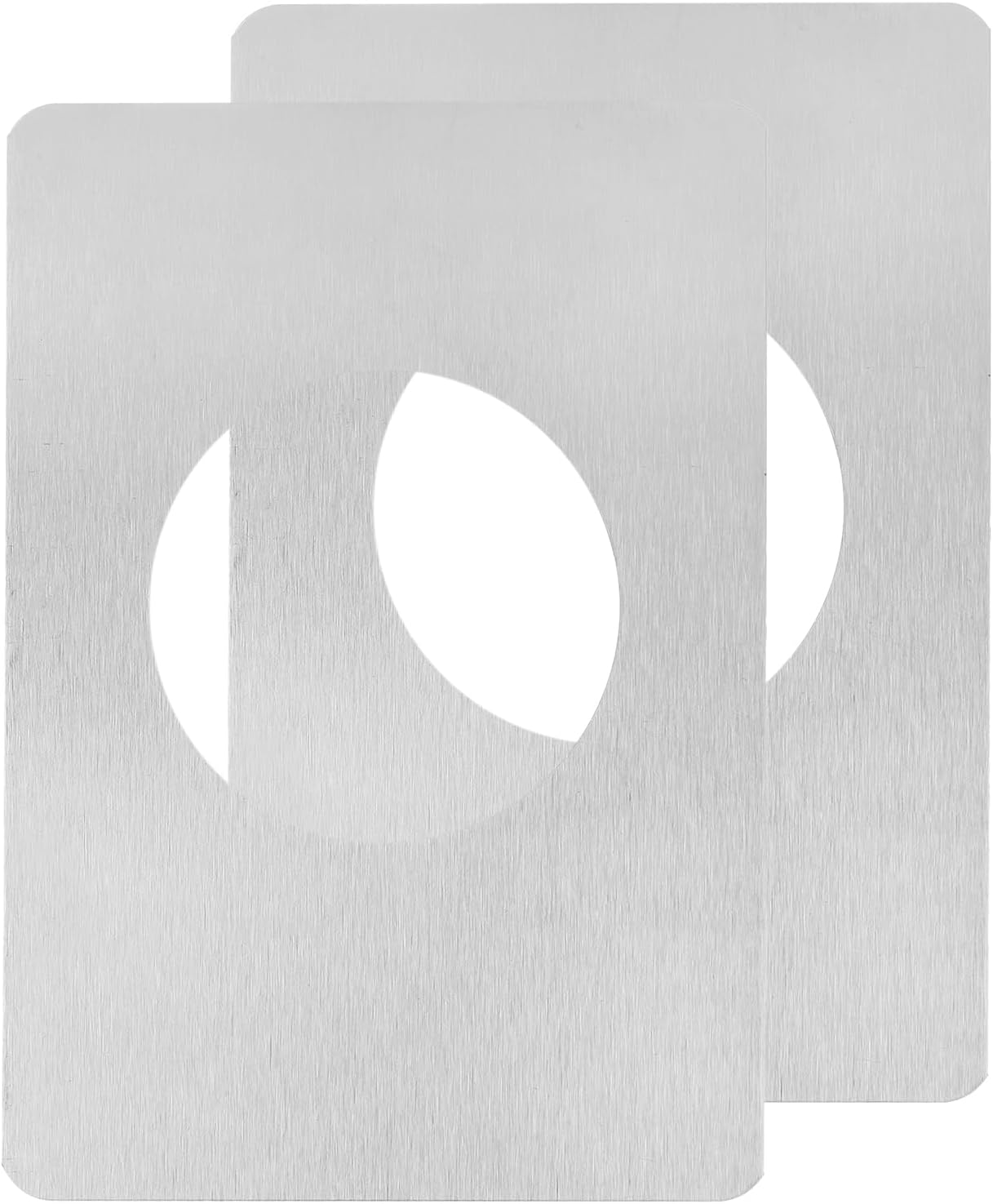uxcell 1 Set 130x90mm / 5.12"x3.54" Door Knob Reinforcement Plate, Stainless Steel Door Hole Cover Lock Repair Plate for Door Knob Fixing Backing, Black