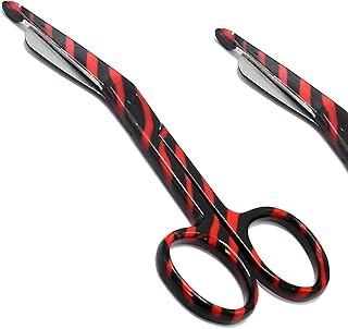 PRECISE CANADA Red & Black Full Zebra Pattern Color Lister Bandage Scissors 5.5