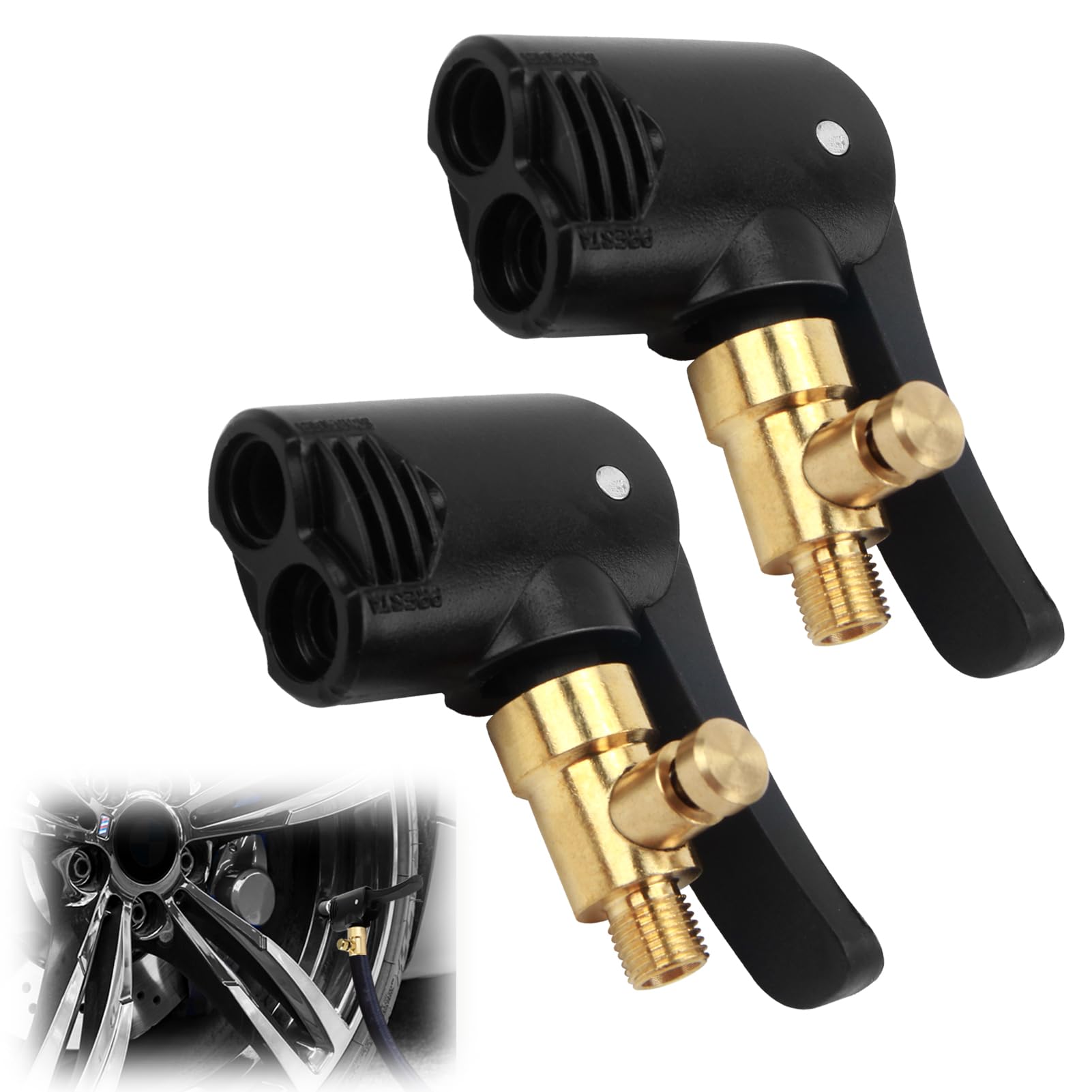 Kit Adaptateur Presta Dunlop Français Lot 10 Adaptateurs Valve Vélo - Presta Dunlop Français - Laiton Caoutchouc Accessoire Vélo Gonflage