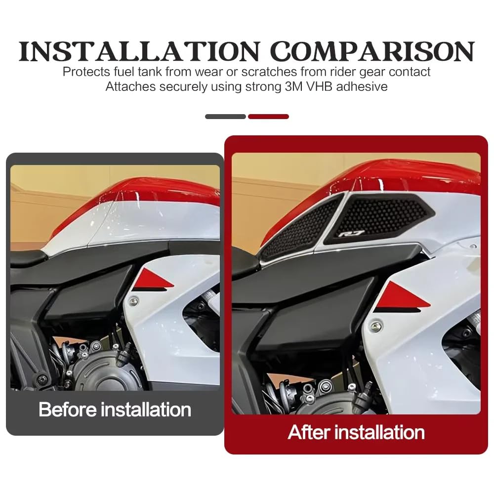 Protection de réservoir de carburant antidérapante en caoutchouc pour Yamaha YZF R7 2026