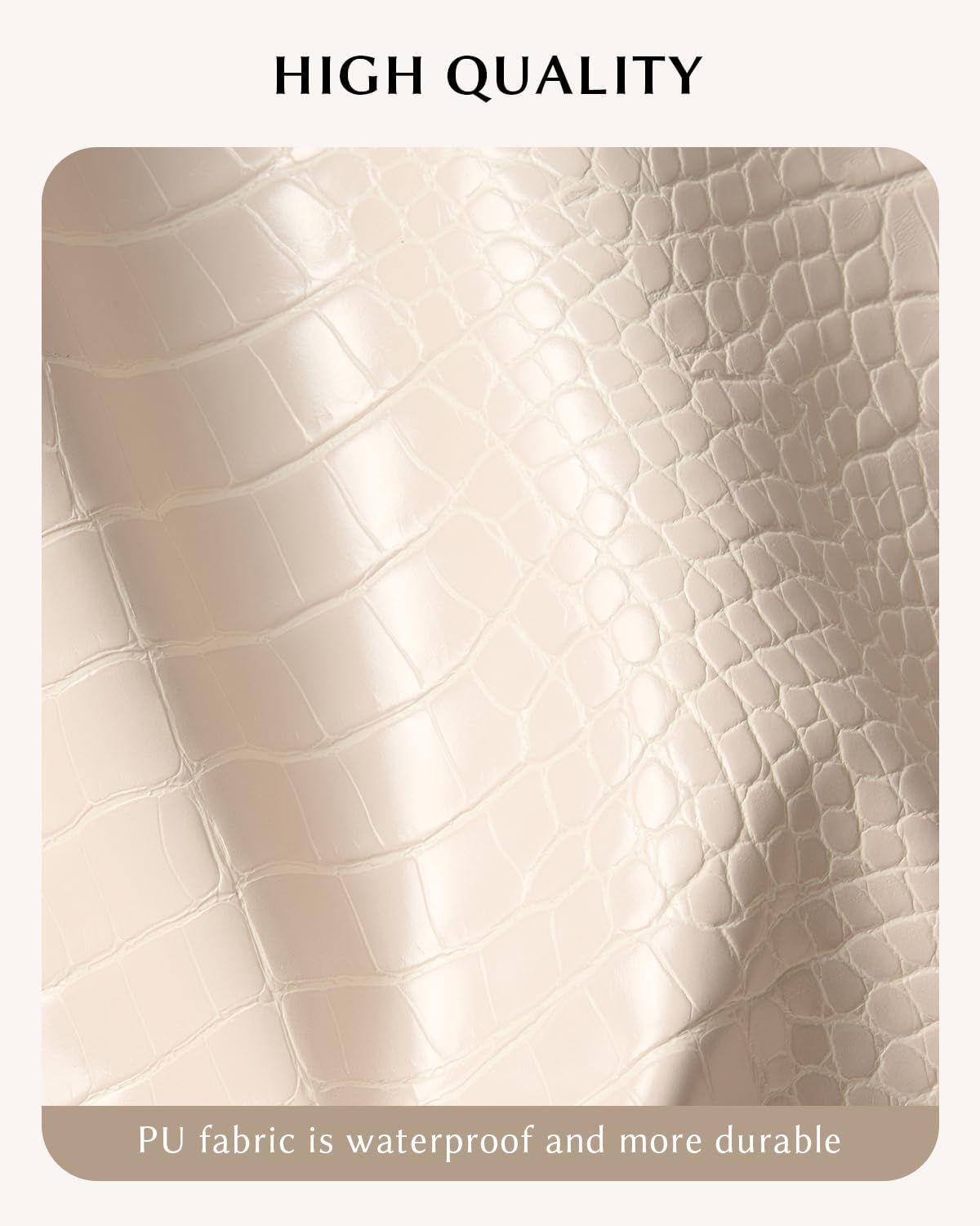 Make Up Bag, Cosmetic Organizer for Women, Waterproof Croc PU Leather Makeup Organizer with Divider and Handle Toiletry Bag Travel Bag(Croc Embossed, White) - Image 2