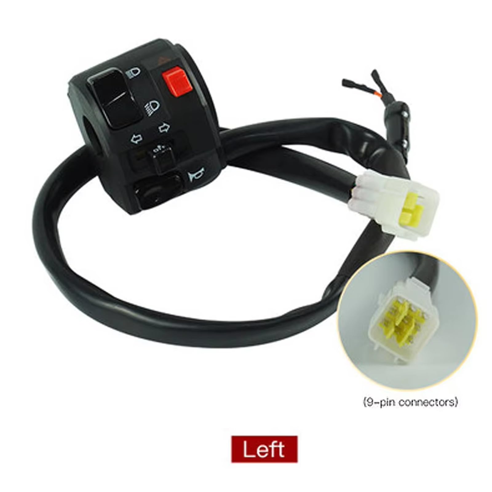 Interruptor De Control Del Manillar De La Motocicleta Compatible Con Benelli Para TORNADO Para TNT300 Para Keeway Interruptor De Faro Izquierdo Derecho motocicleta Luces Interruptor(Left)