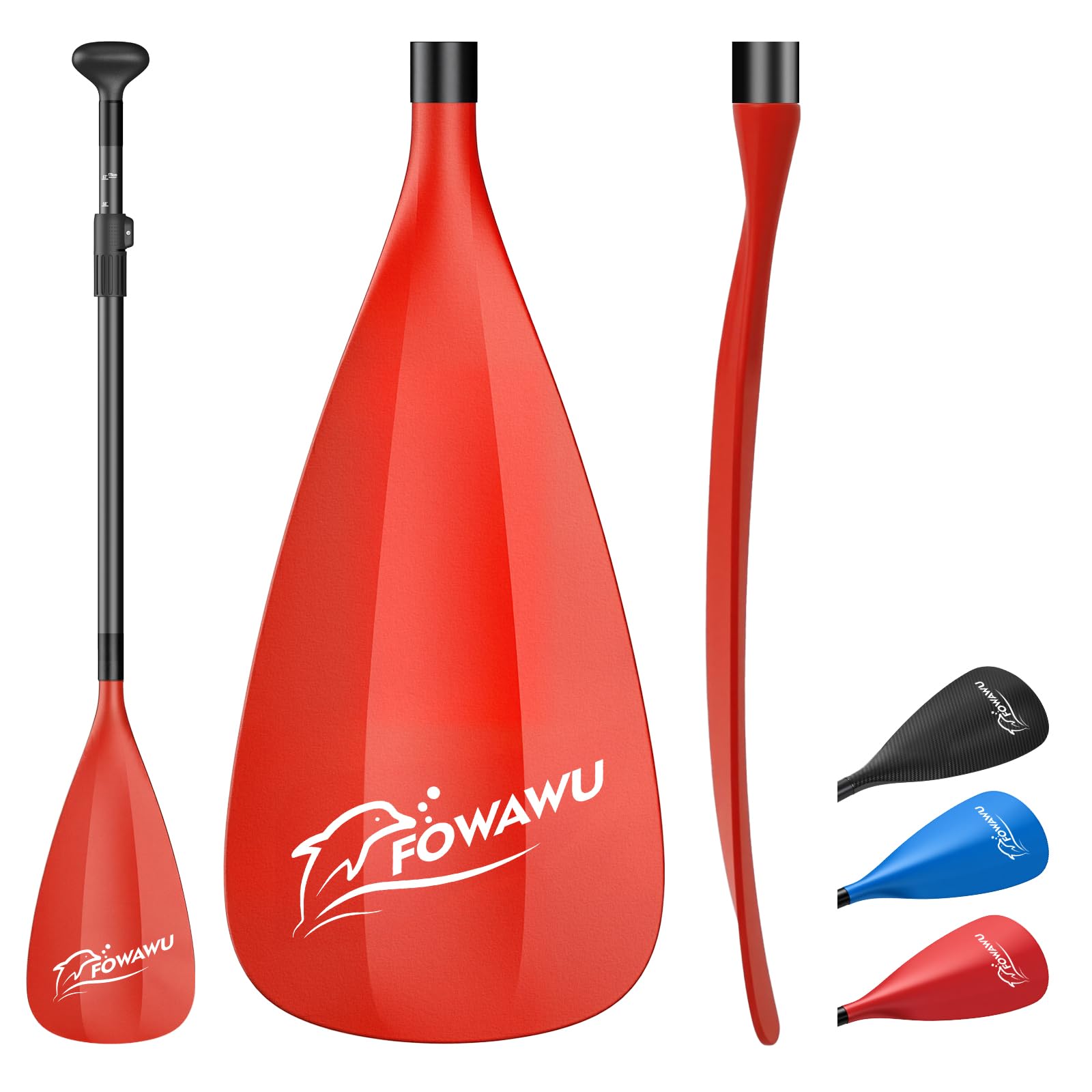 FOWAWU SUP Paddel Aluminium, 3teilig Stand Up Paddel verstellbar 160-210 cm, sehr leicht 804g paddel für Stand-up Paddling Surfboard Bootfahren Kanusport