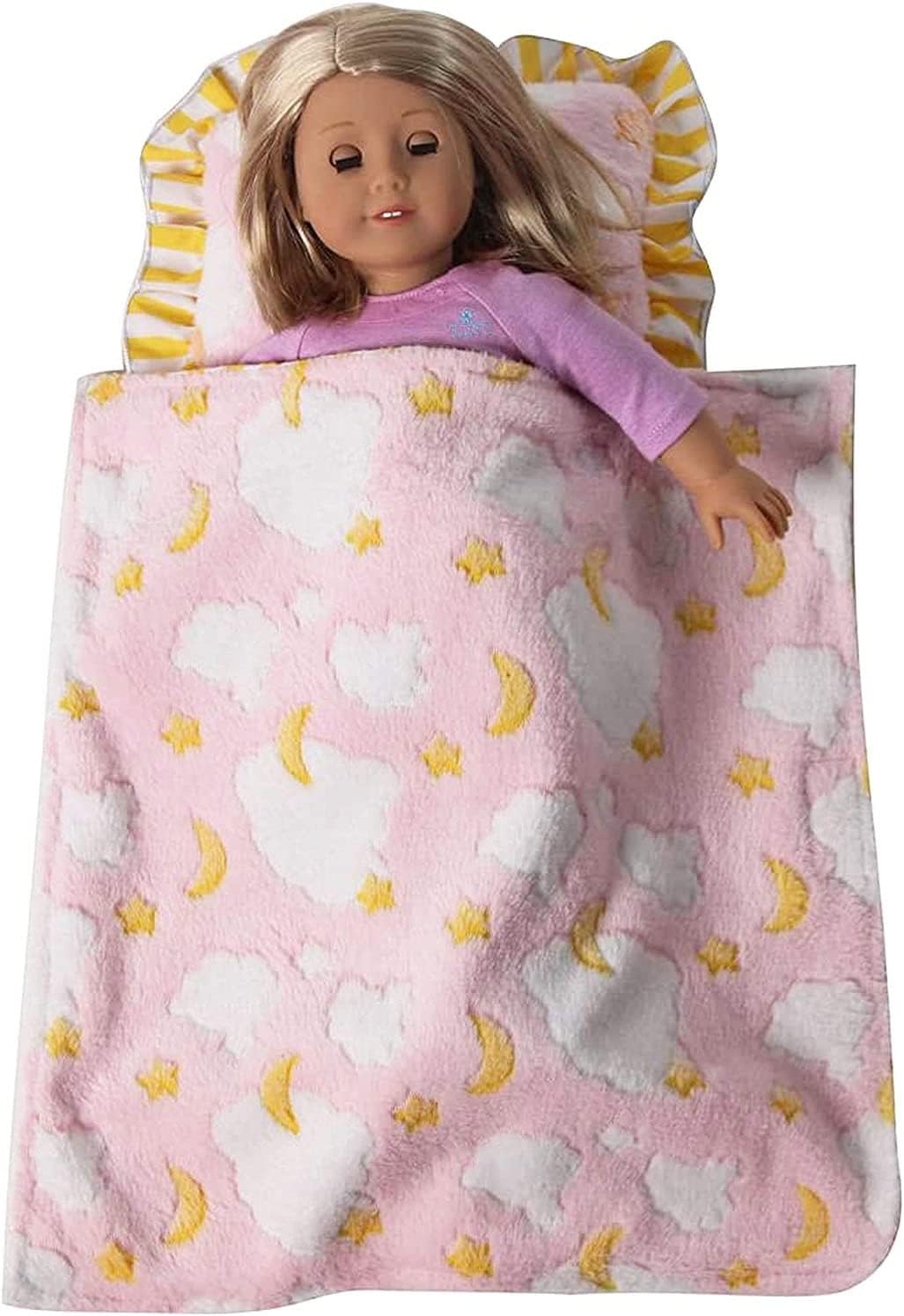 Pink Clouds Doll Blanket & Pillow