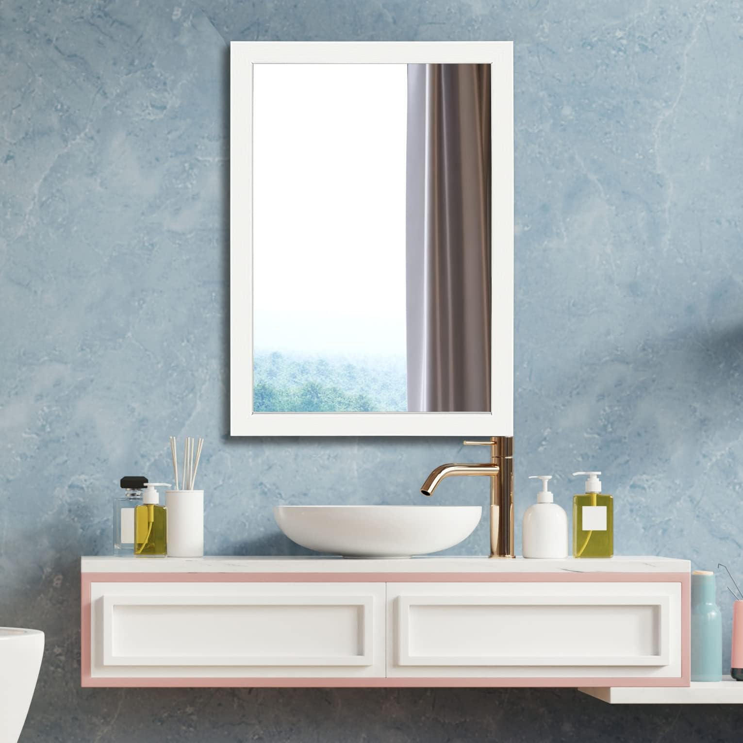 Amazon.com: Ruomeng Rectangular Wall Mirror 20" x 28" for Bathroom ...