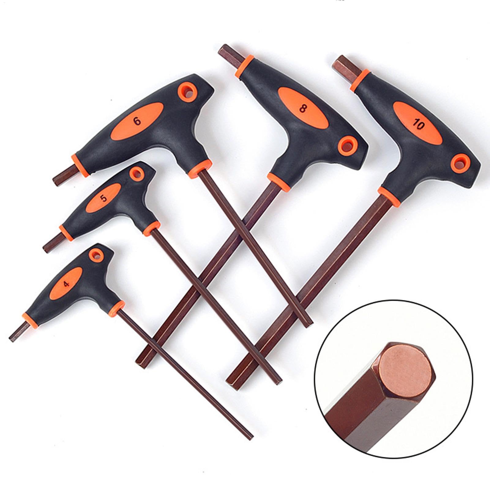 Chiave Allen Con Manico A T 8 Pezzi Chiavi Esagonali Bifacciali Con Manico | Set Con Braccio Lungo Per Meccanica Esterno Casa Garage Mobili Bicicletta Automobile
