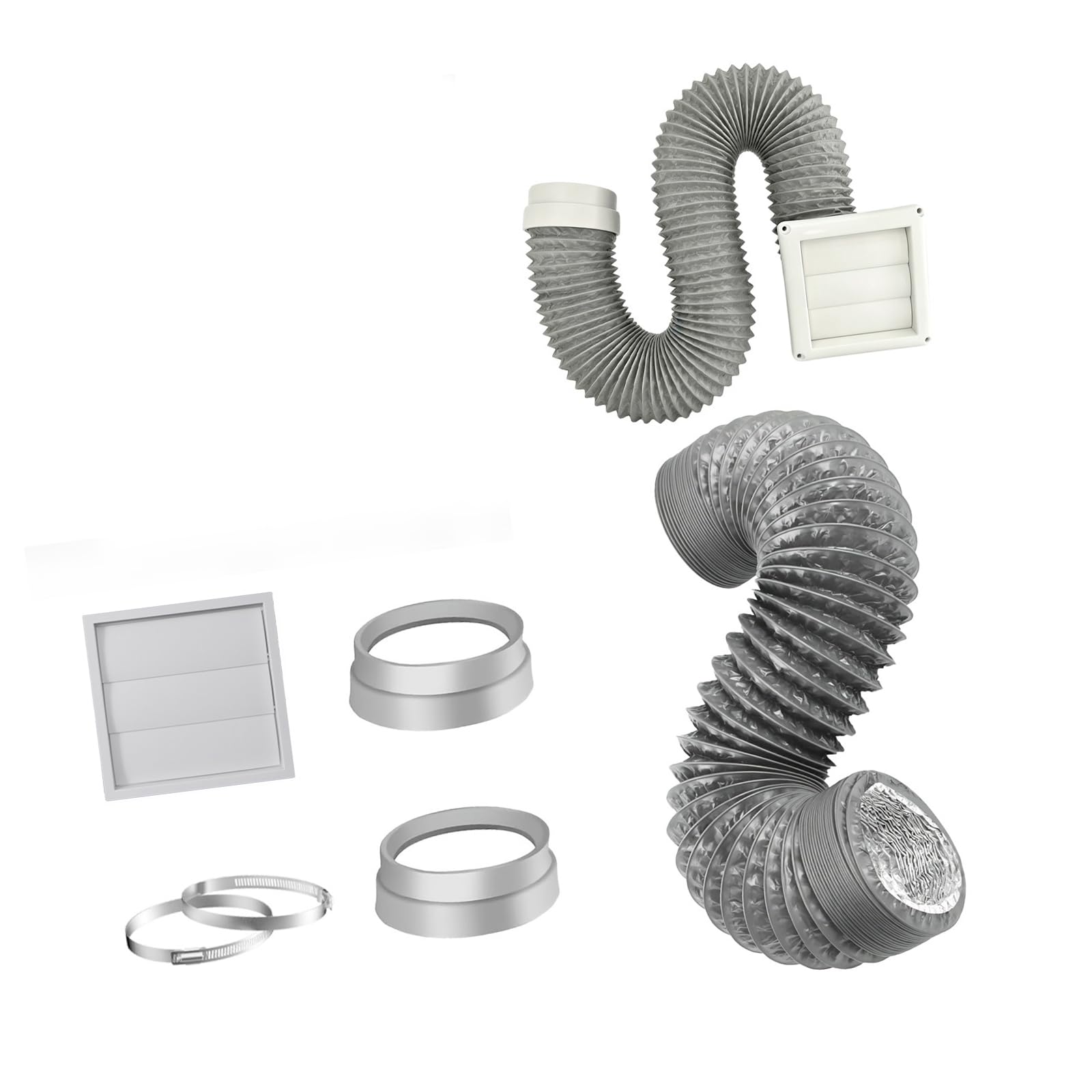 Zxfdsfdbnm Complete Dryer Ventilation Package Containing Metal Clamps Sealing Collars and 2.5m Air Duct PVC Dryer Vent Hose