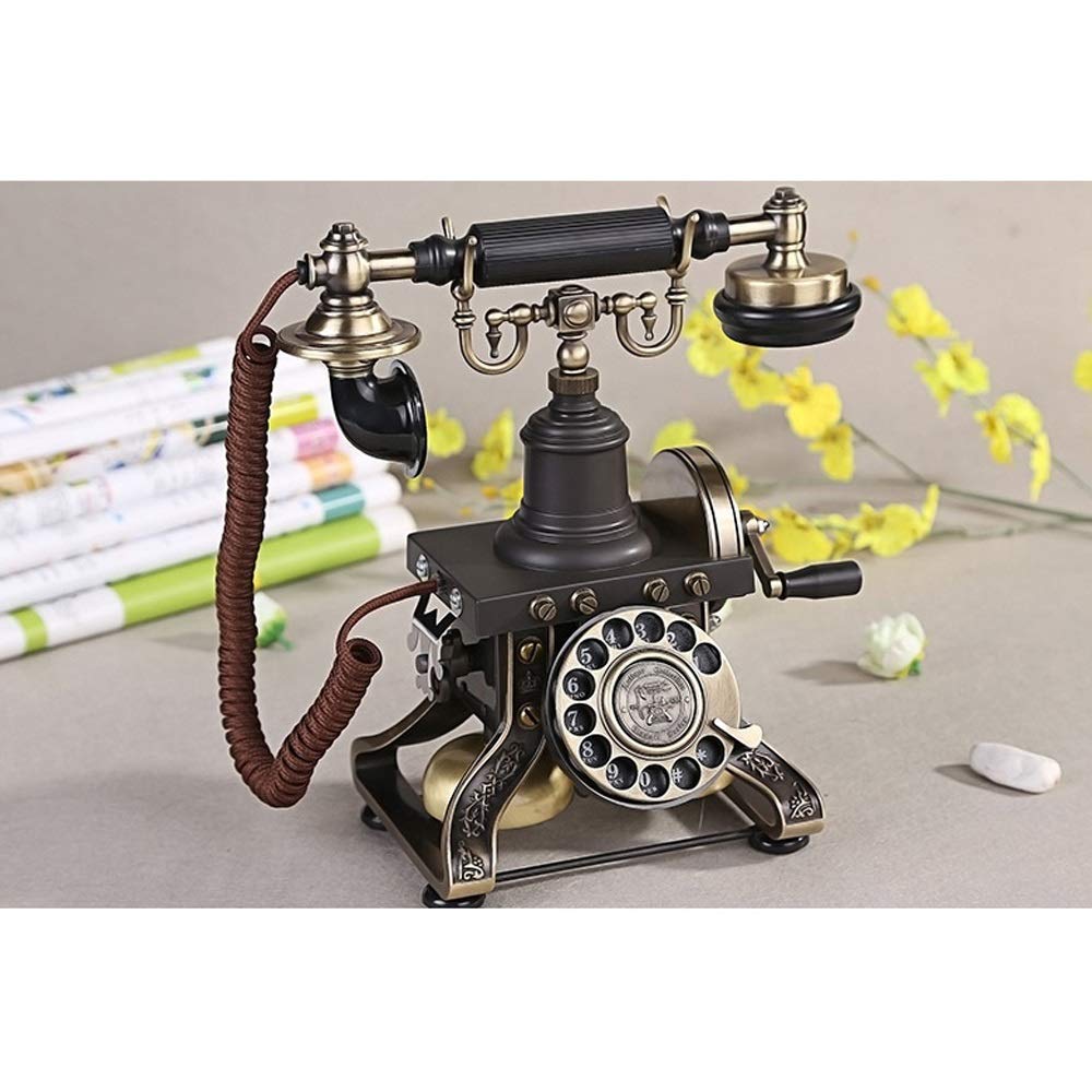 Amazon.co.jp: 回転式ダイヤル付きレトロ電話古いアンティーク電話固定