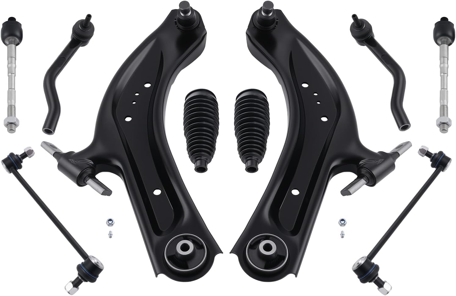 maXpeedingrods 10Pcs Front Suspension Kit for Nissan Rogue 2014-2019 Nissan Rogue Sport 2017-2019 Nissan Qashqai 2017-2019, Lower Control Arm with Ball Joint Sway Bar Link Outer & Inner Tie Rod Boots