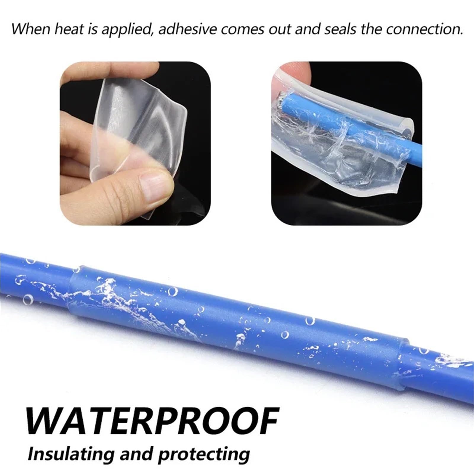 Tubo termorretráctil transparente con pegamento, de doble pared, 1,6 mm a 39, revestimiento adhesivo y aislamiento poliolefina, 3:1 para Cables Eléctricos(15.4mm,10 meters)