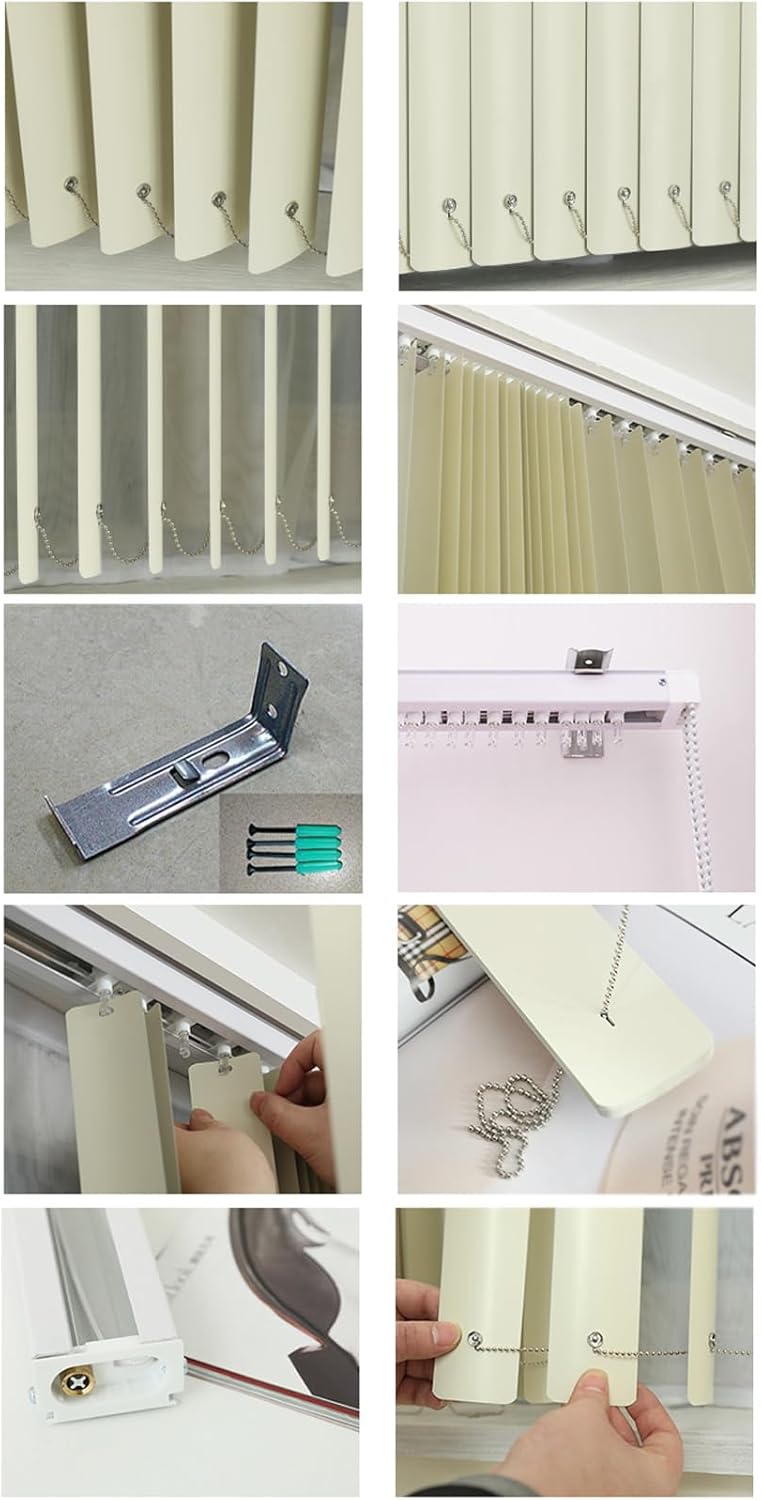 LRYELWA アルミブラインド 縦型ブラインド 遮光 バーチカルブラインド 調光 カーテン 簡単取り付け 目隠し 羽根幅5Cm U