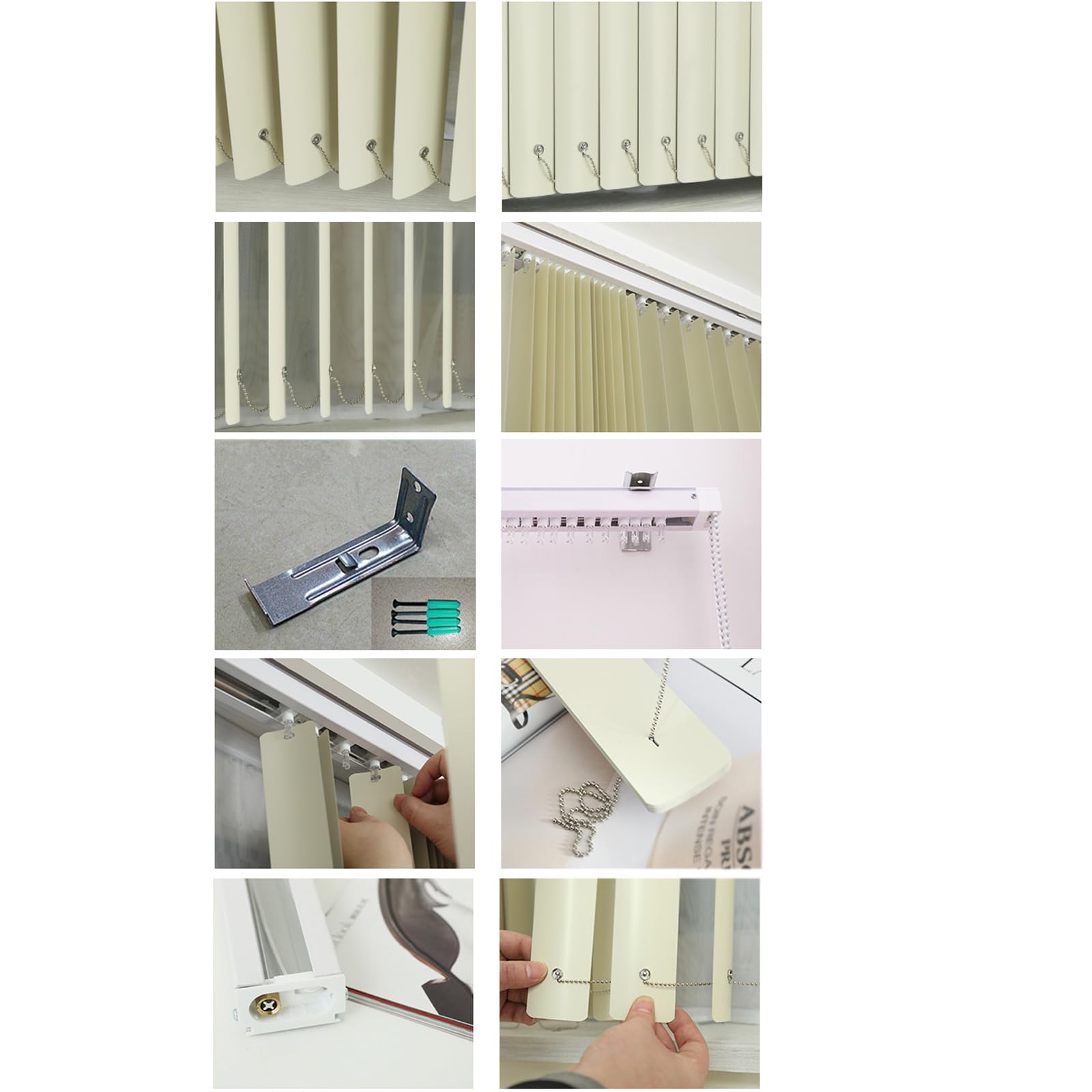 Cortina Lamas Verticales Opaca,Estores Verticales Corredera para Ventana y Puerta,Controlar la luz,Persianas Verticales Blackout para Oficina o Hogar,Personalizable (160cm x 200cm)