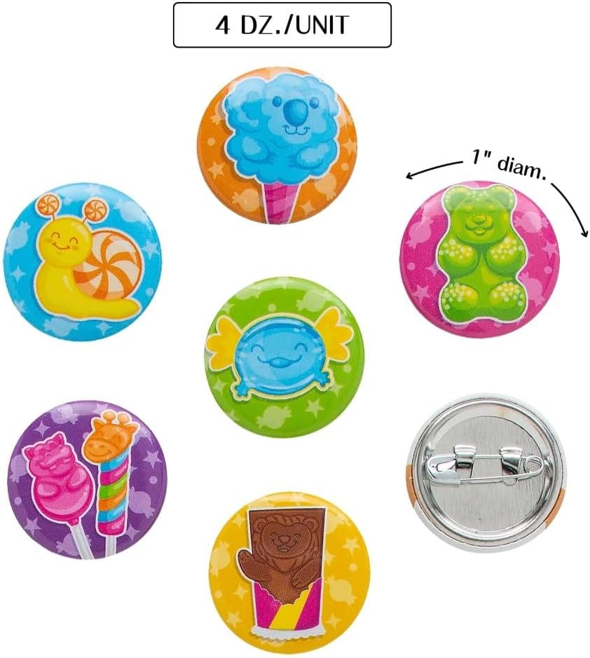 Fun Express Bulk 48 Pieces Mini Candy Critters Buttons