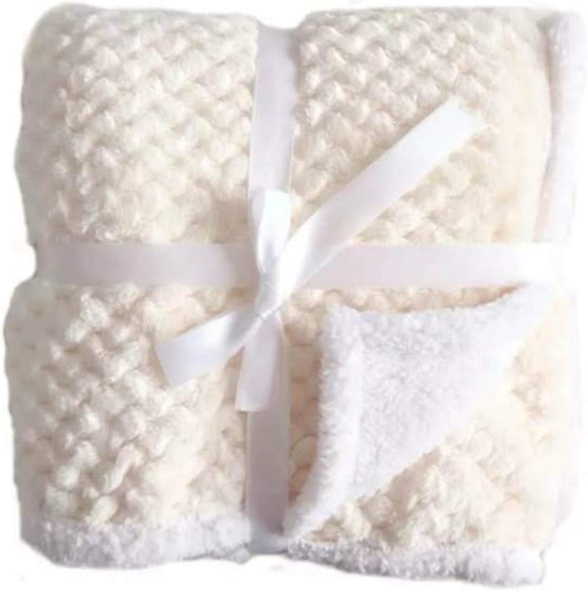 BRANDONN Premium Baby Blanket 100×75 cm – Ultra Soft Flannel Sherpa Newborn Blanket for Winter, AC, Stroller, Crib, Travel (0-12 Months)