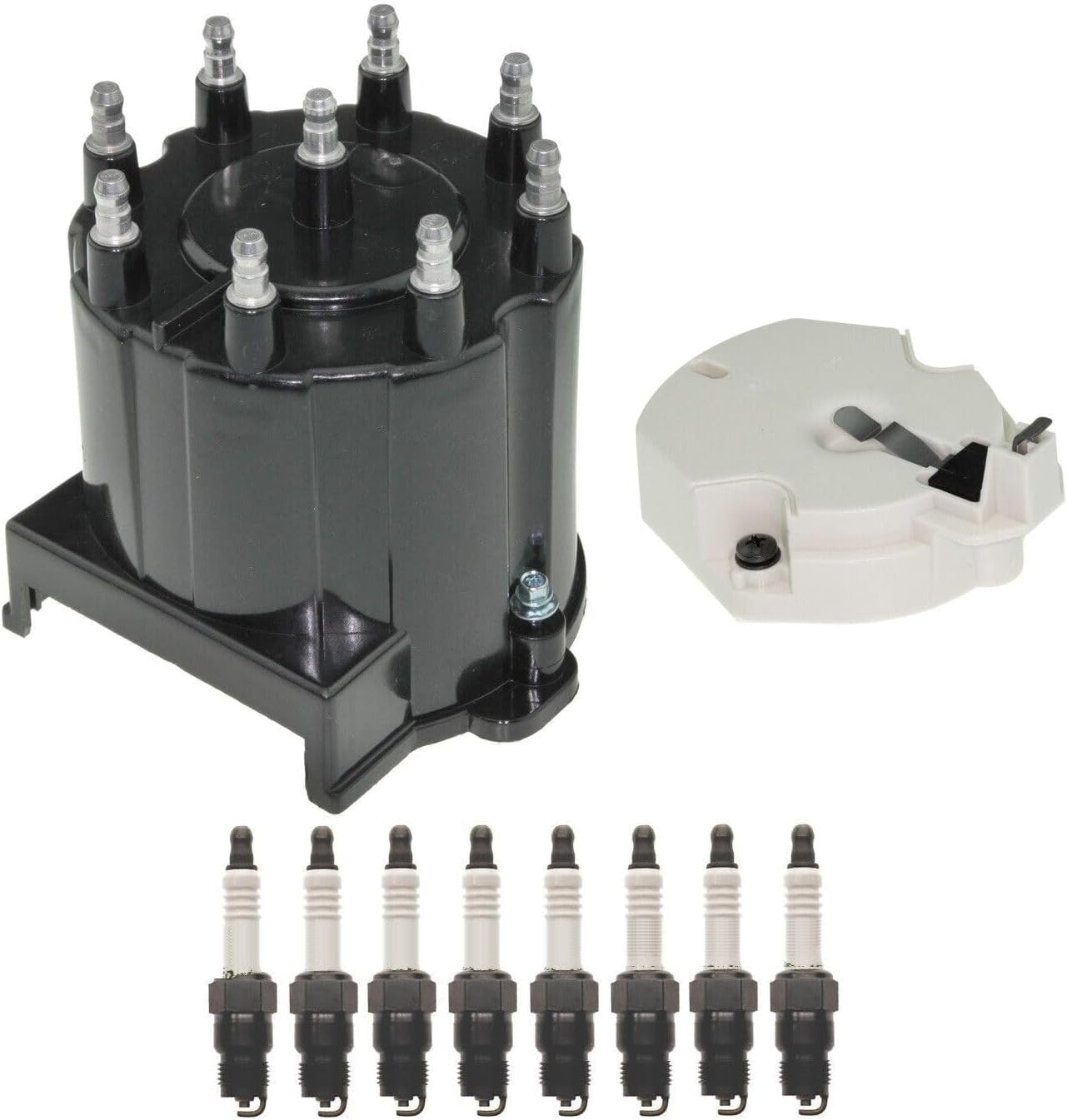 Replacement Distributor Rotor Cap and Rapidfire Spark Plugs Kit for Grand Prix 5.0L V8 Mechanics Choice for Chevrolet