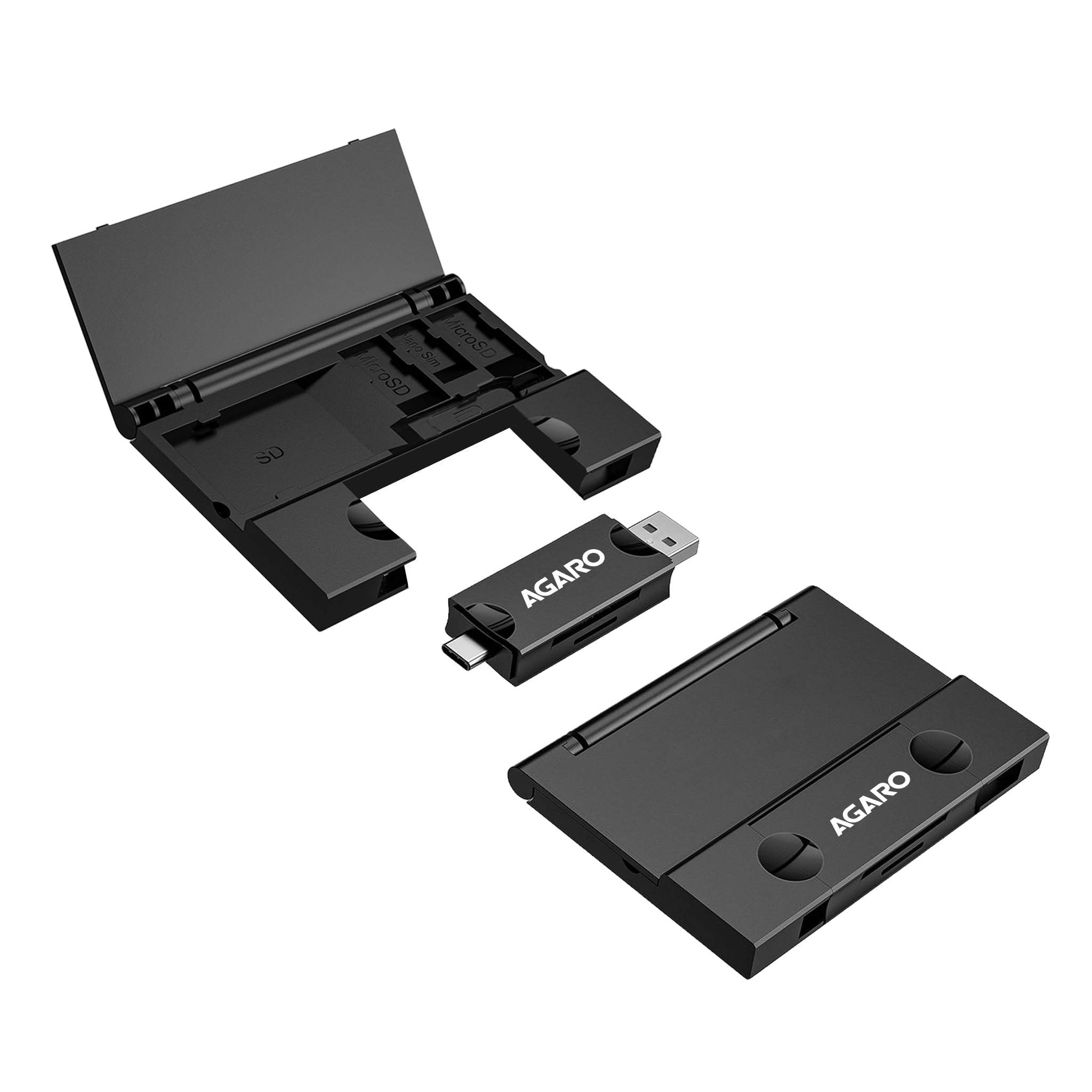 AGARO Snapcase USB 3.0 Card Reader with Storage Case for Nano SIM, SD, Micro SD & TF Card, SIM Ejector pin, High-Speed Data Transfer up to 5Gbps, Compact & Durable Design for Laptop, PC & OTG Devices-image-42