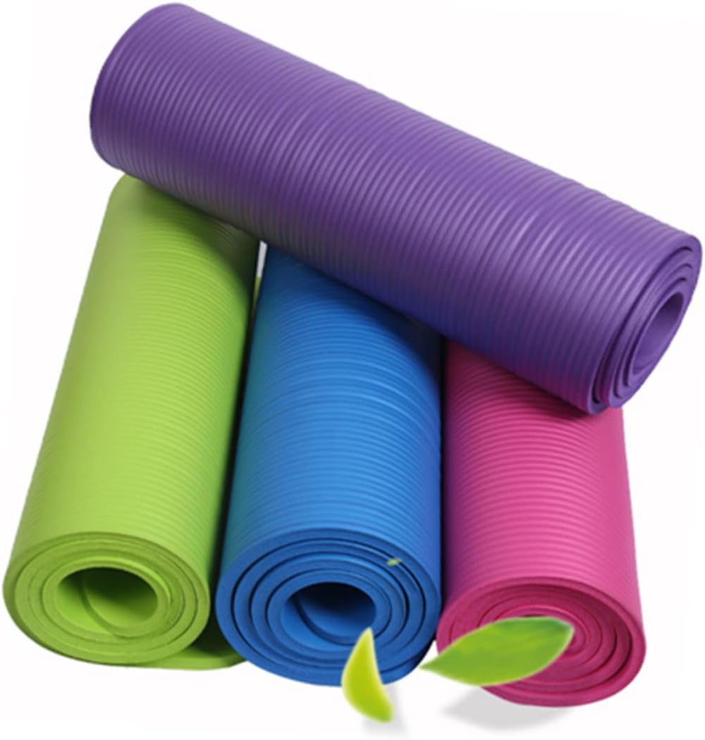 Toyvian Extra Thick Tear Yoga Mat with Carrying Strap for Women Non Slip Exercise Mat Cushioning for Home and Studio Workouts Pink