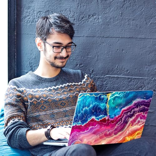Image of Marbel D14 Top+Wrist Pad Vinyl Laptop Skin /Sticker /Cover for 14 Inches Laptops Laminated-Removable-HD Quality Compatible for Hp-Dell-Sony-Lenovo-Asus etc.(13.8x9.6 Inches)
