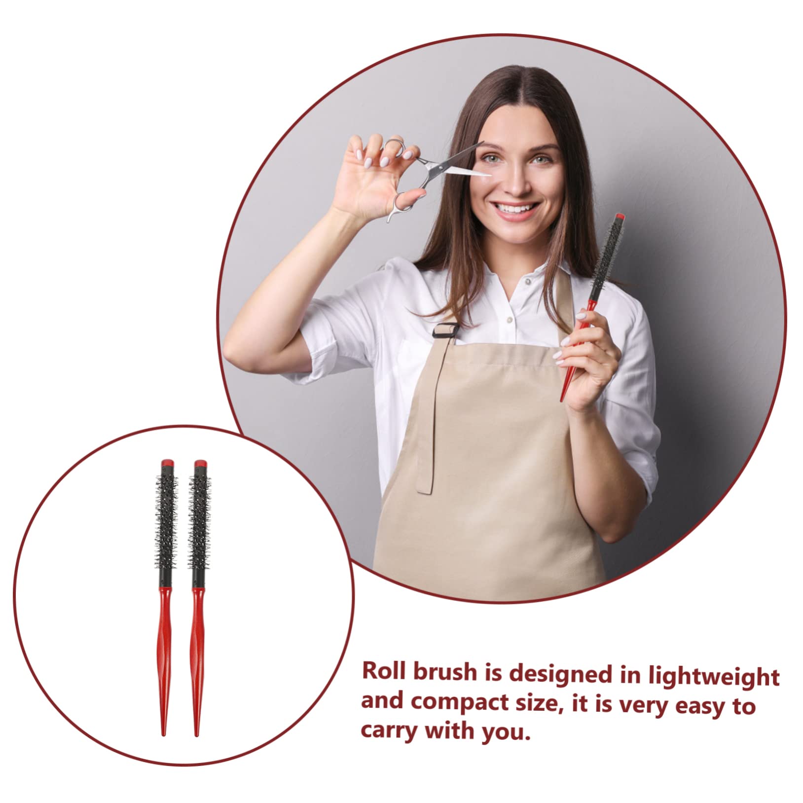 FOMIYES Juego De 3 Cepillos Redondos Para El Pelo Para Mujer Con Cerdas De Jabalí Estáticos Para Peinar (2 Unidades)