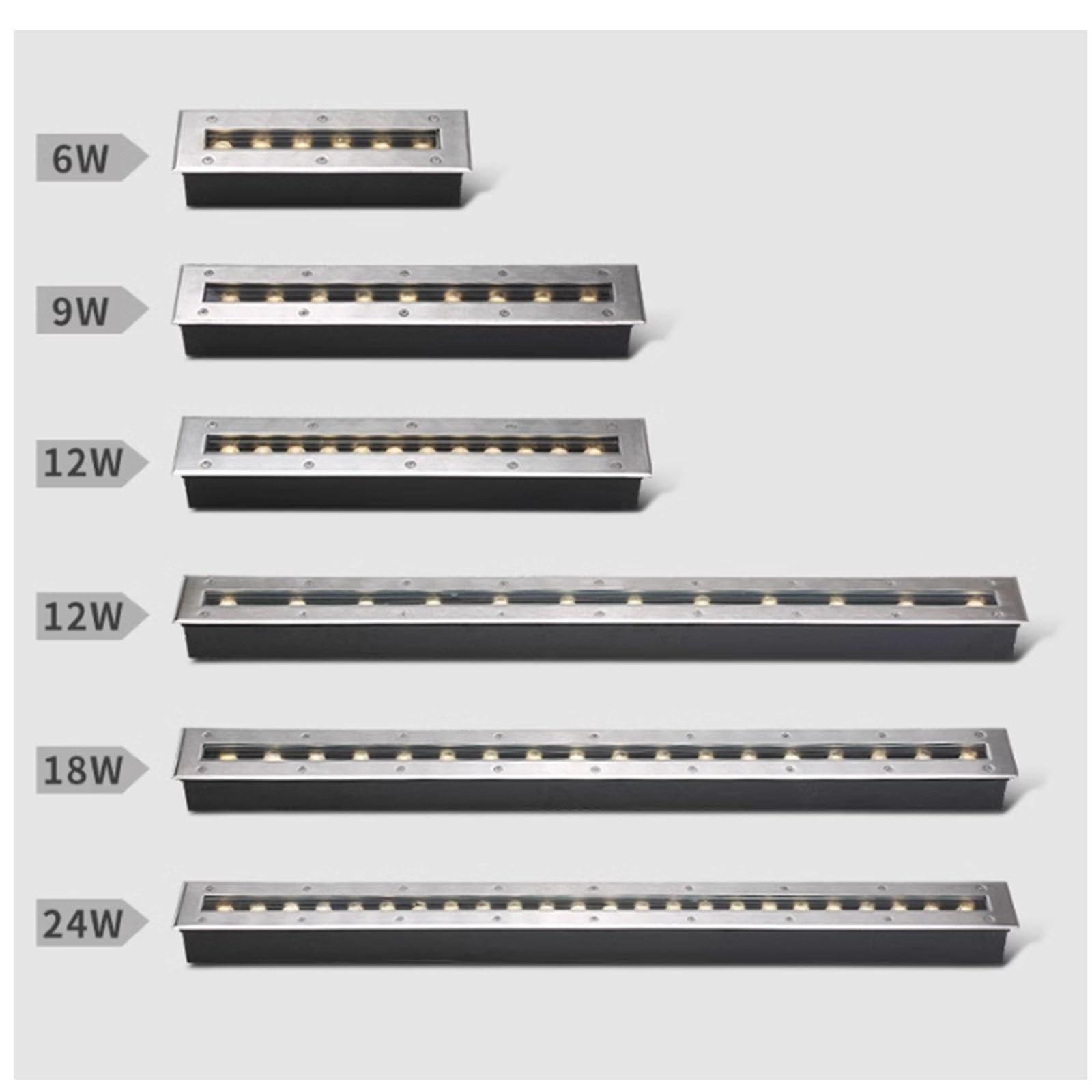 LED-Einbaustrahler For Den Außenbereich - LED-Strahler - LED-Langstreifen-Einbauleuchte, 220V/24V LED-Einbau-Stehlampe, IP67 Wasserdichter Außenstreifen For Den Außenbereich, Gartenbeleuchtung(Red,12W