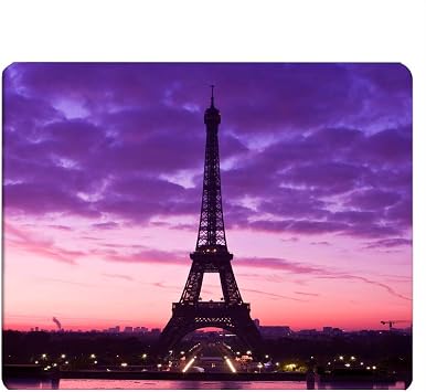 Paris Gaming Mousepad Paris Eiffel Tower Purple Pink Sky Mouse Pad Mouse Mat for Computer Desk Laptop Office 9.5 X 7.9 Inch Non-Slip Rubber