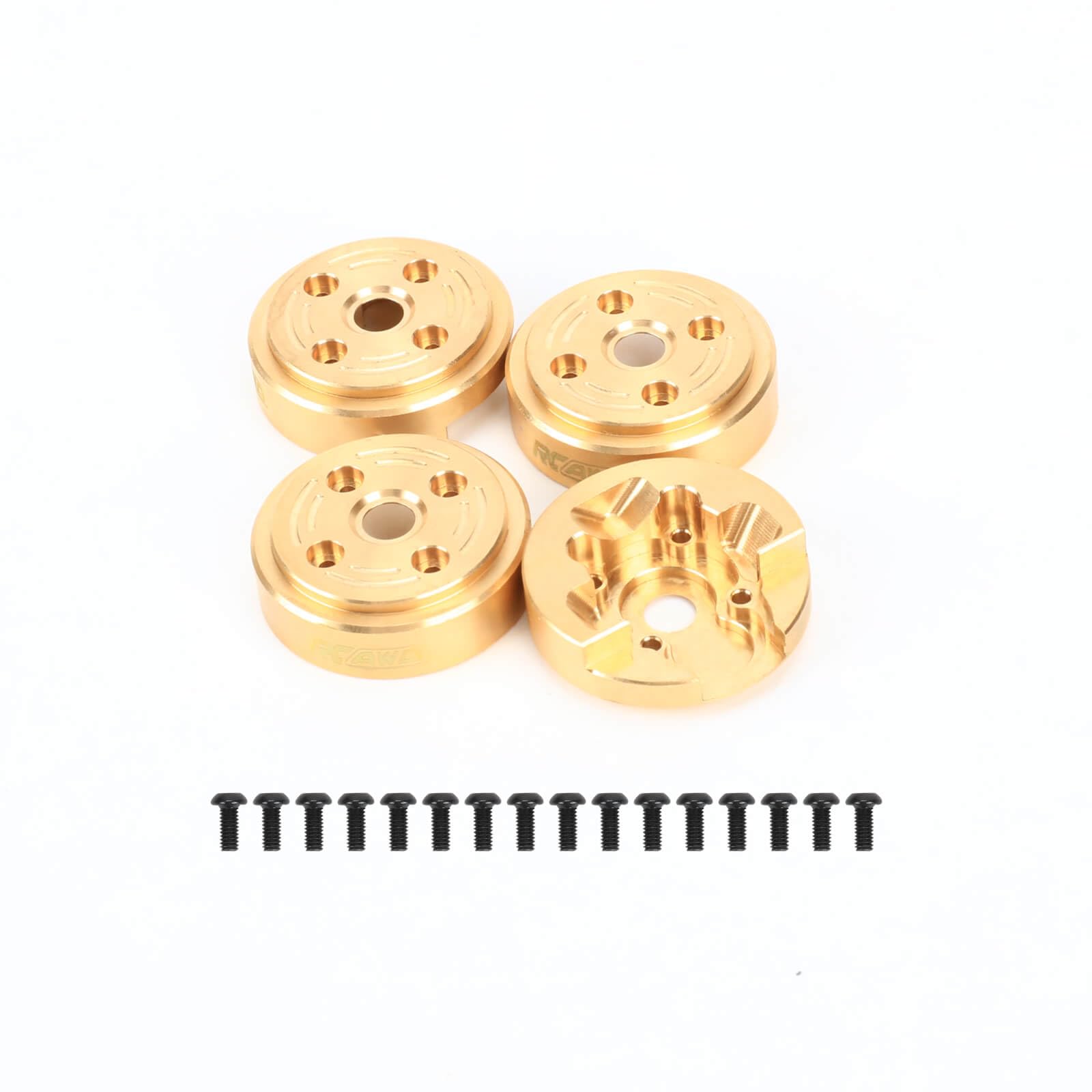 RCAWD 148g Portal Axles Brass Weights for FMS FCX24 Power Wagon Smasher K5 Blazer Lemur RTR FCX18 LC80 Land Cruiser 80, 1/24 1/18 Front & Rear Set Upgrade Parts (Yellow)