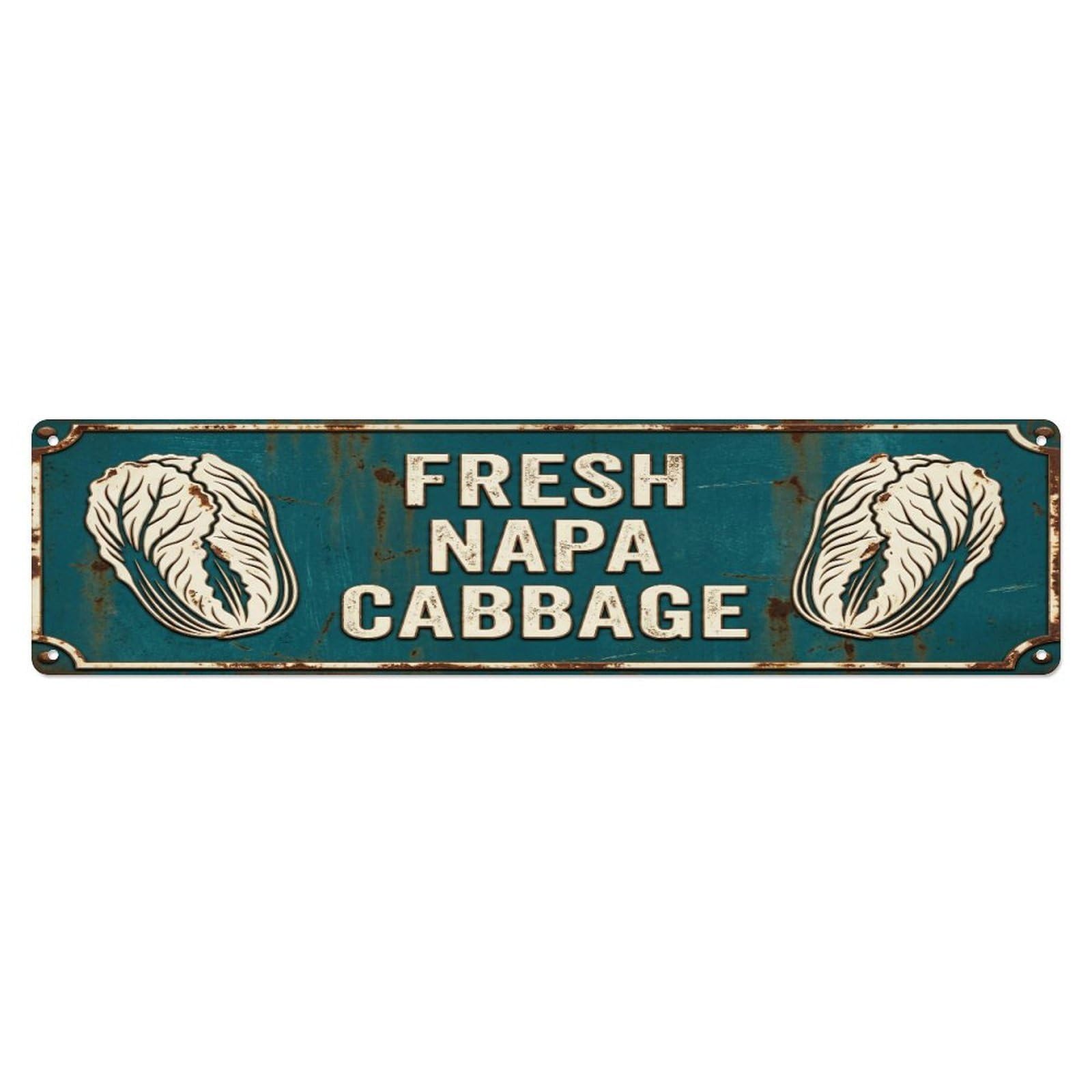Metal Tin Sign FRESH NAPA CABBAGE Vintage Vegetable Rustic Farmhouse