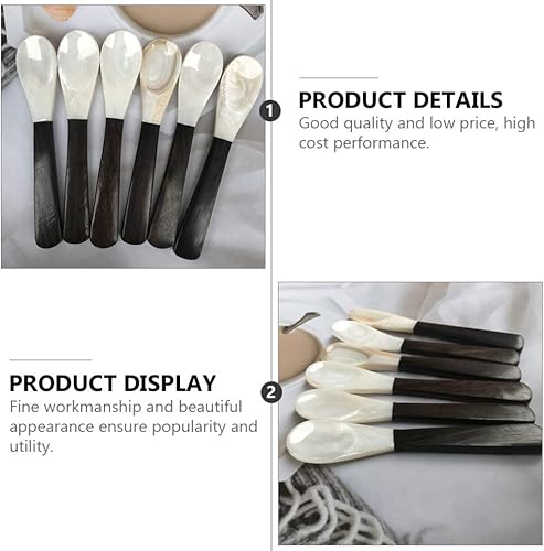 Miniatura 4 de 2 cucharas creativas con mango de madera, cucharas de café para caviar, postre, café, helado