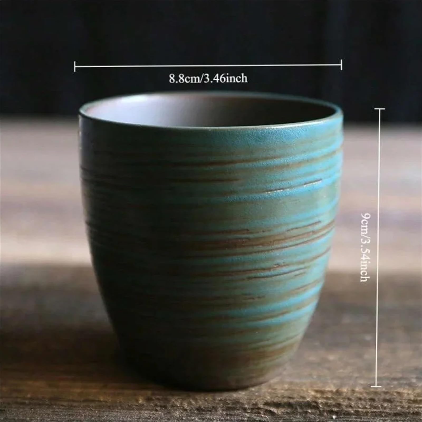 Taza infusora de té, 1 unidad, taza de café para horno de restaurante, taza de café de gres japonés, tazas de café, taza de agua grande japonesa, taza de degradado, taza de cocina (verde