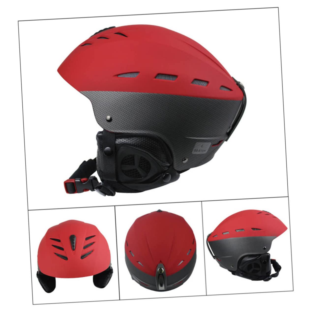 ibasenice Casco da Sci Abs Schiuma Protettiva Caschetto Snowboard Prese D'aria Copriorecchie Traspirante Staccabile Regolazione Rotante Unisex