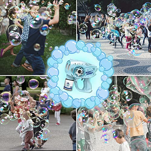 VERSDITAS Automatic Gatlin Bubble Gun,Rocket Launcher Bubble Machine Gun,Thousands of Bubbles Per Minute, Suitable for Kids, Adults, Party Favors for Girl Boy (TK-Blue)