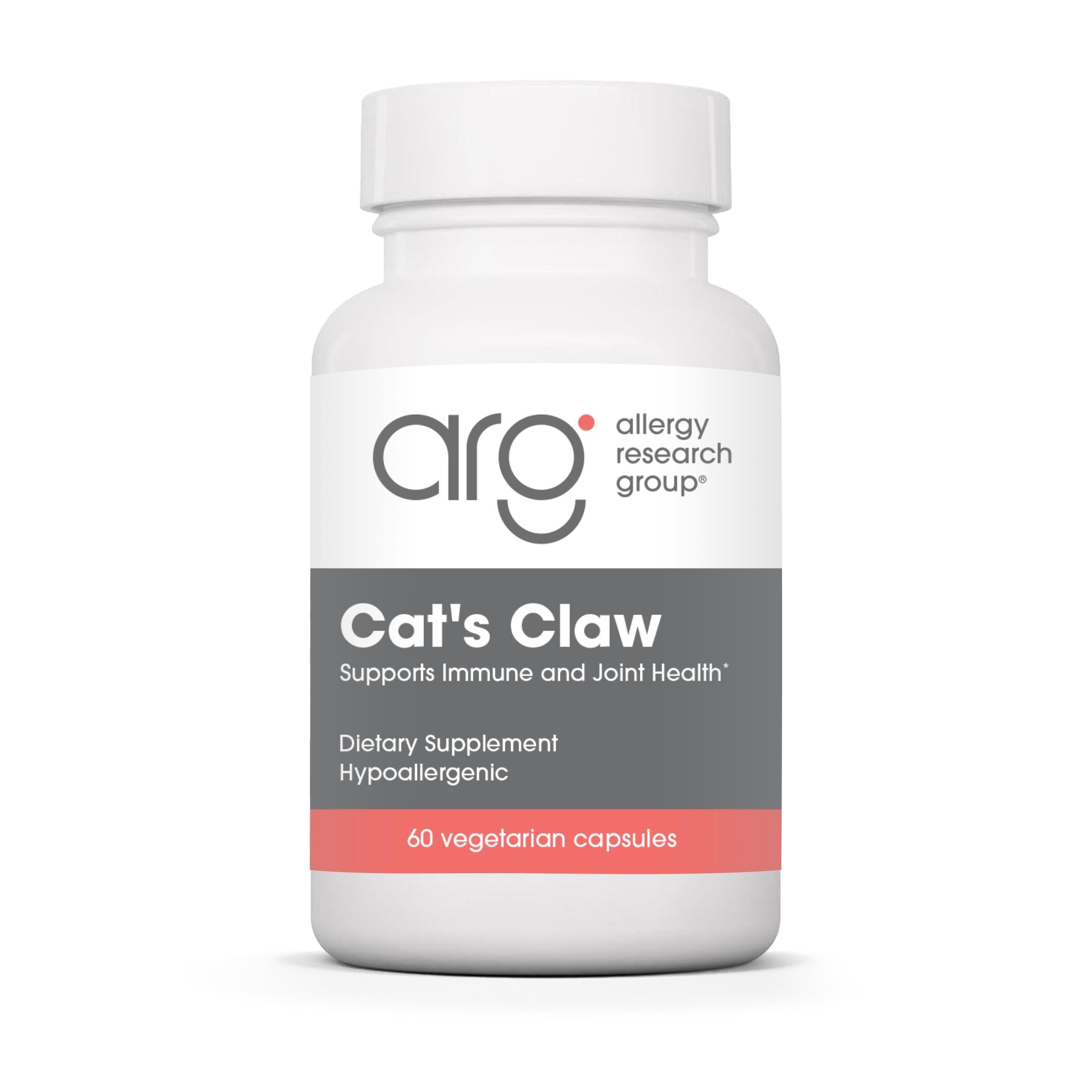 Allergy Research Group Cat's Claw - Inner Bark Extract, Joint Health & Immune Support, Herbal Supplement, Organic, Vegetarian Capsules - 60 Count