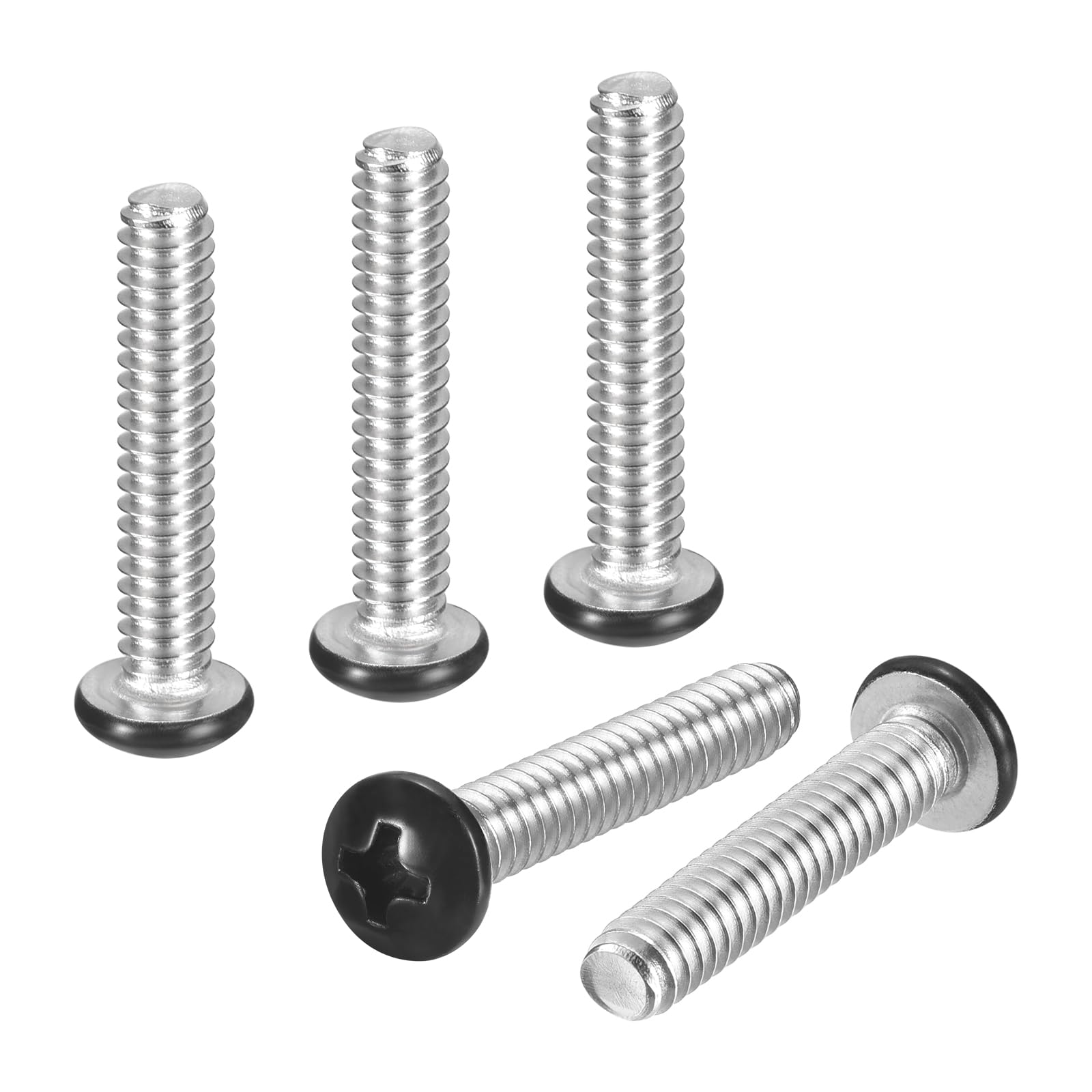 DTGN #10-24x1" Pan Head Machine Screws - 100pcs - Good for Machinery - 304 Stainless Steel Phillips Machine Screws Bolts - Black Head
