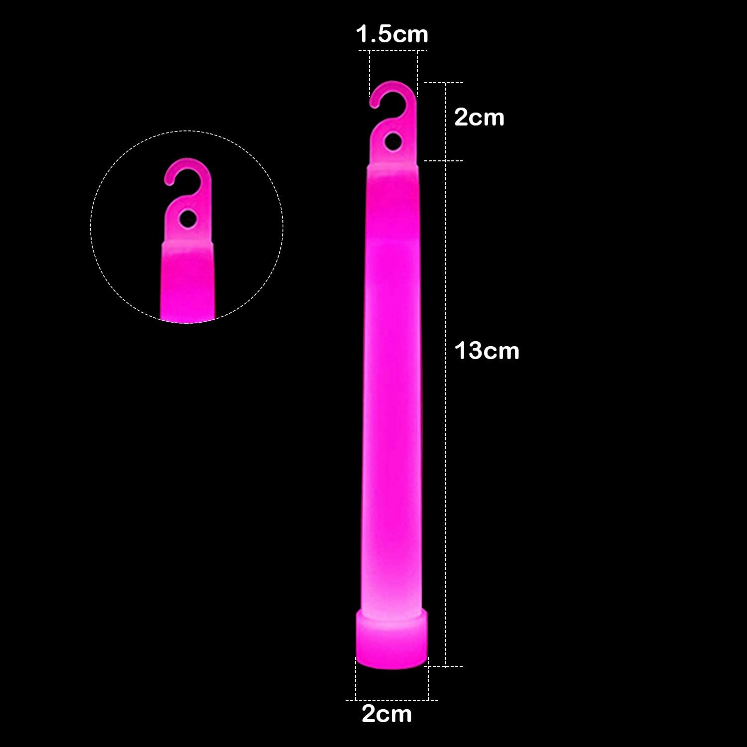 Trimming Shop 6 inch Glow Sticks Lanyard Premium Ultra Bright Glow in the Dark Rod Mega Party Pack of 25 (Pink) for New Year’s Eve - Image 3