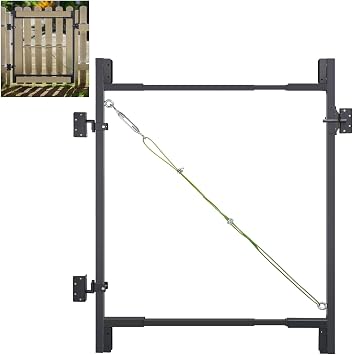 Adjustable Heavy Duty DIY Gate Frame Kit 36-72" Wide, Anti-Sag Fence Gate | 36-72" Wide for 4-5ft High Fences, Fence Gate Kit Fits 1x4 & 2x4 Wood, Powder Coated