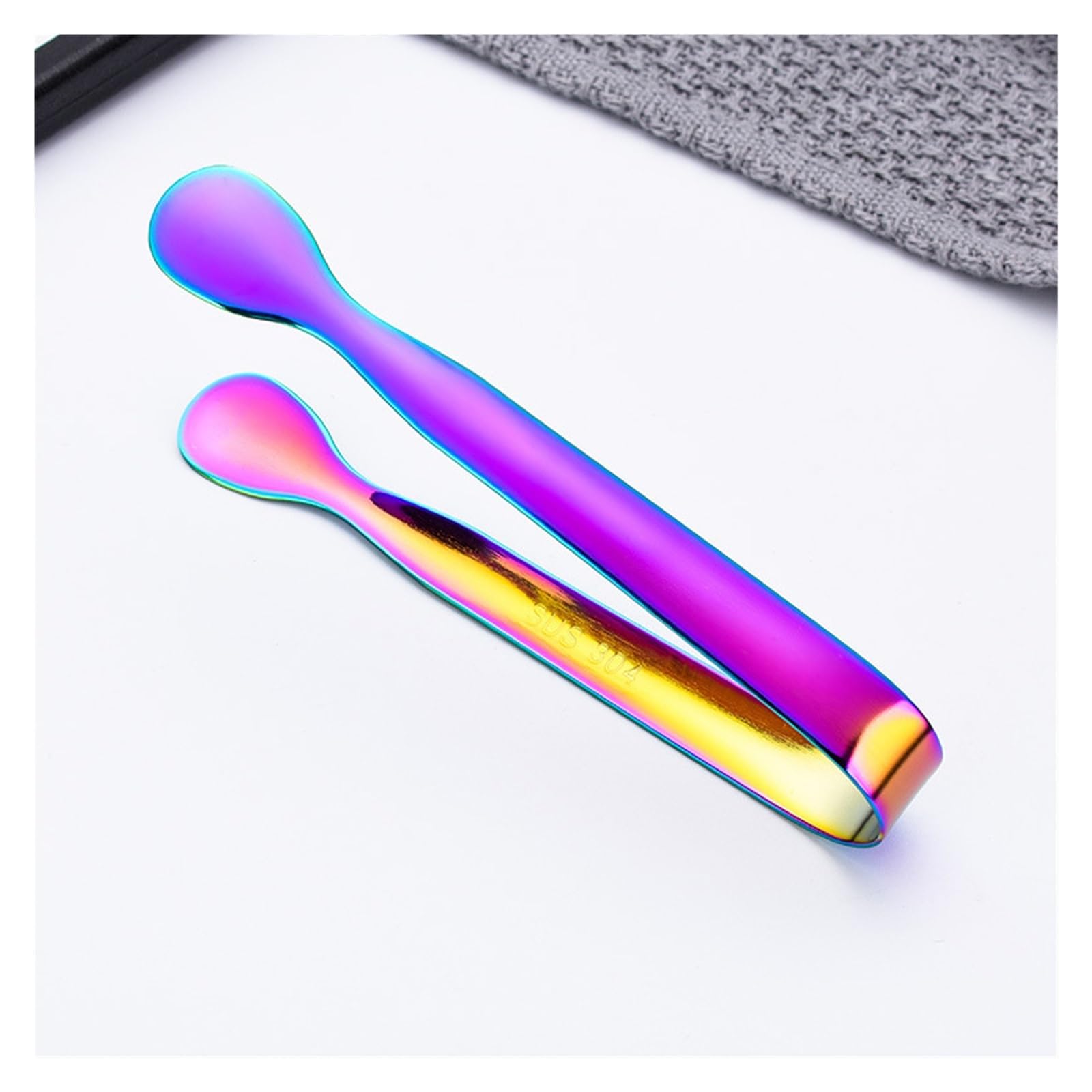 Lot de 8 mini pinces à glaçons en acier inoxydable pour pain, thé, dessert