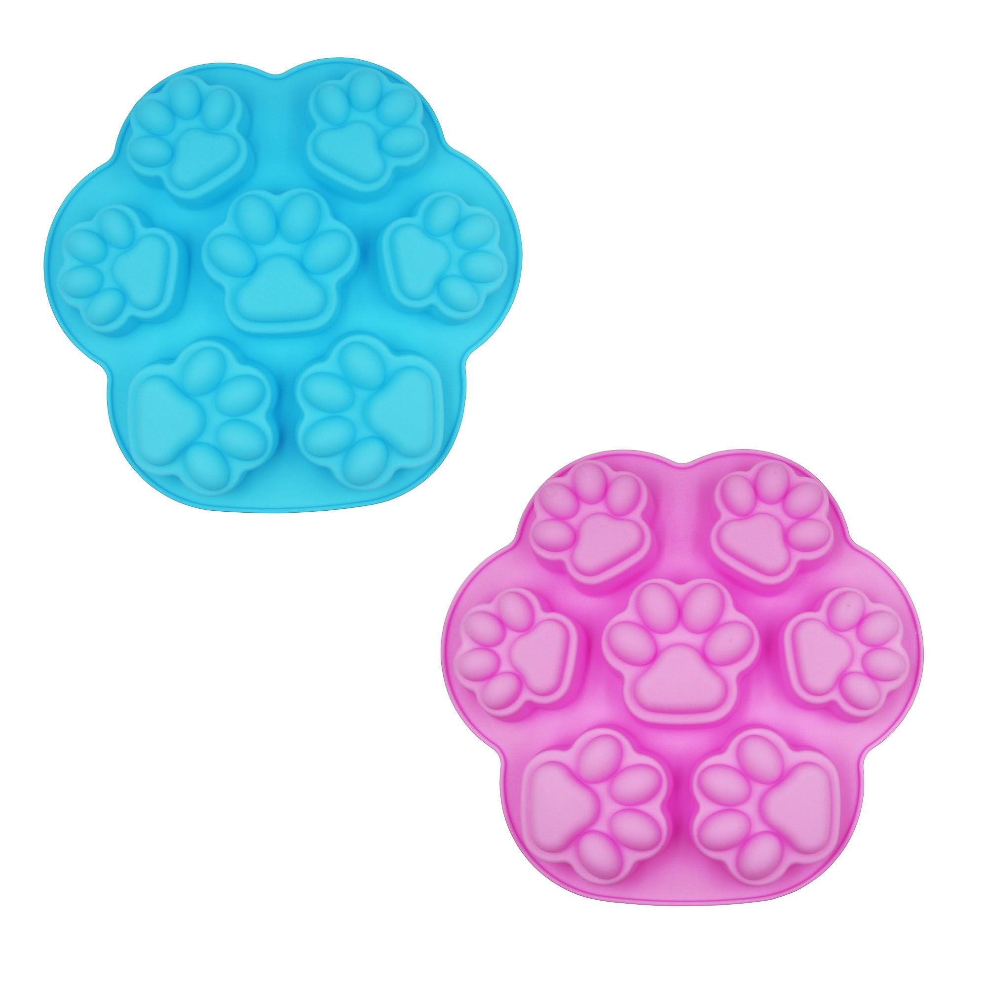 2 Pack Chocolate Molds,7-Cavities Silicone Cat's Paw Mold for Chocolate,Candy,Cake Decoration,Jelly,Candles