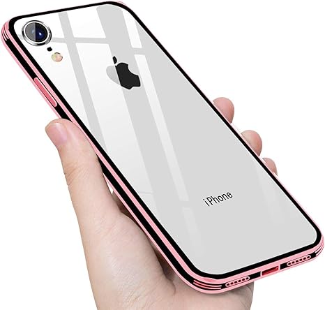 Amazon Co Jp Iphone Xr ケース ガラス クリア スマホケース 9h硬度 透明 耐衝撃 擦り傷防止 レンズ保護 ワイヤレス充電対応 ソフト バンパーアイフォンケース ストラップホール付き ピンク 家電 カメラ