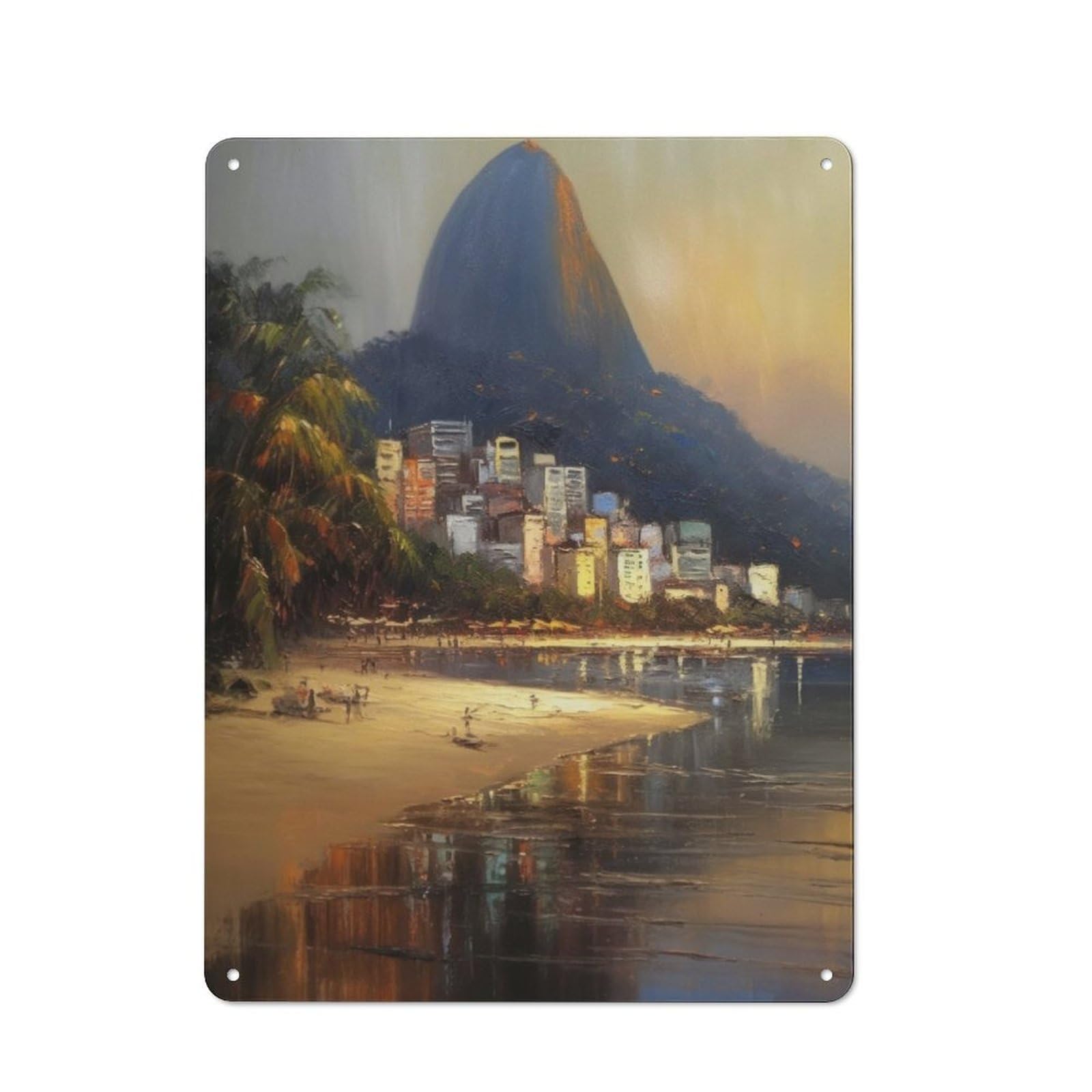 Junmoney Rio De Janeiro Art Vintage Tin Sign 40X30cm With For Café Or Restaurant, For Kitchen, Dining Room And Home Bar Wall Decor