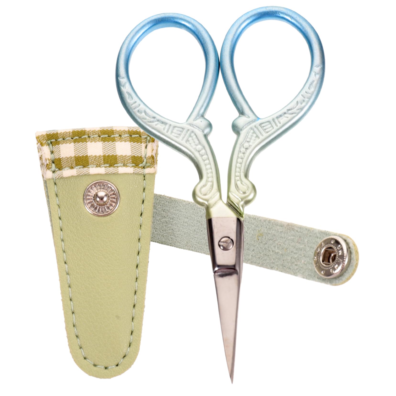 DOITOOL 1 Set Protective Leather Scissor Covers with Stainless Steel Scissors Stylish Hairdressing Shear Cases for Crafting Sewing and Embroidery Durable Elegant Tool Kit