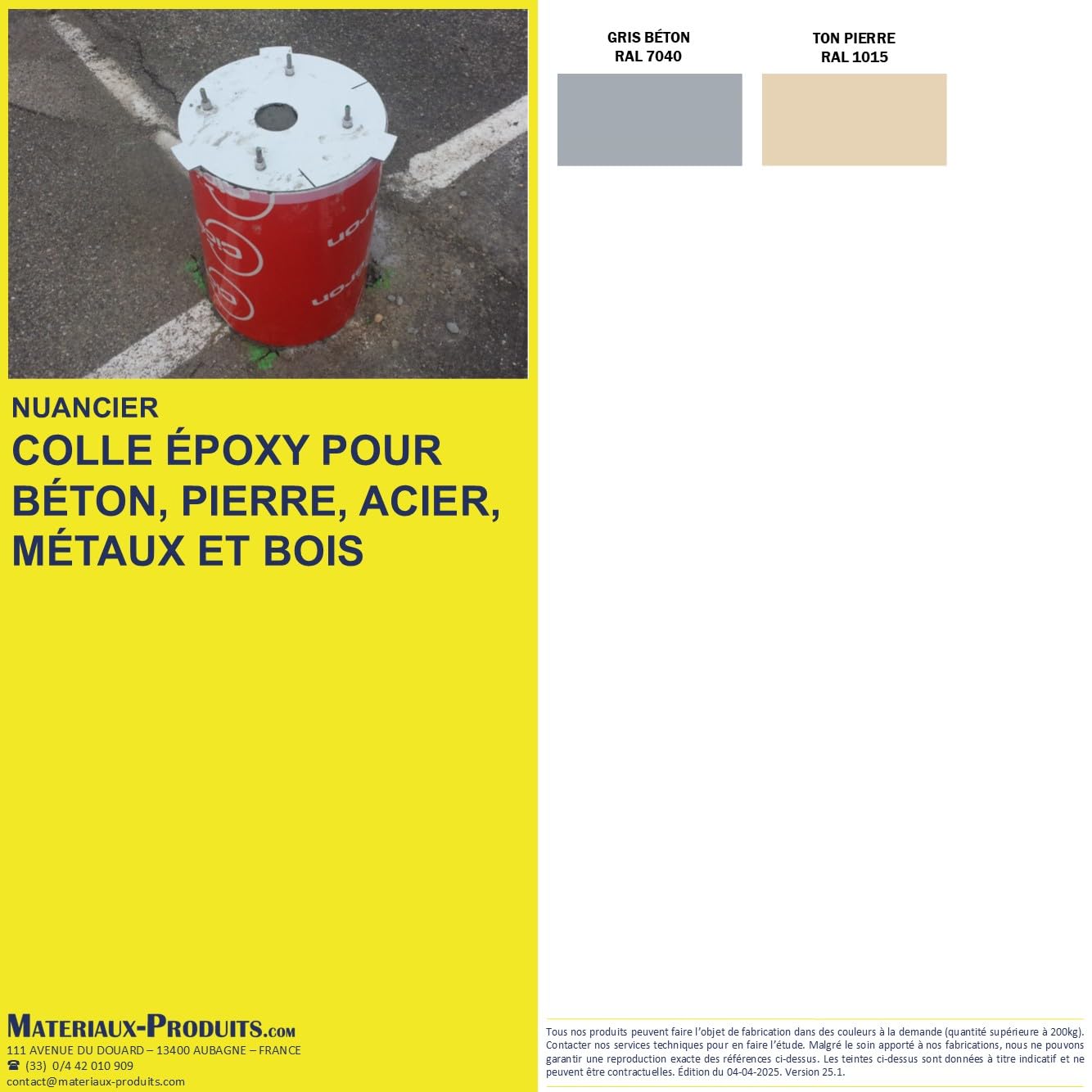 MATPRO Colle epoxy pour béton, pierre, acier, métaux et bois 6 Kg Gris