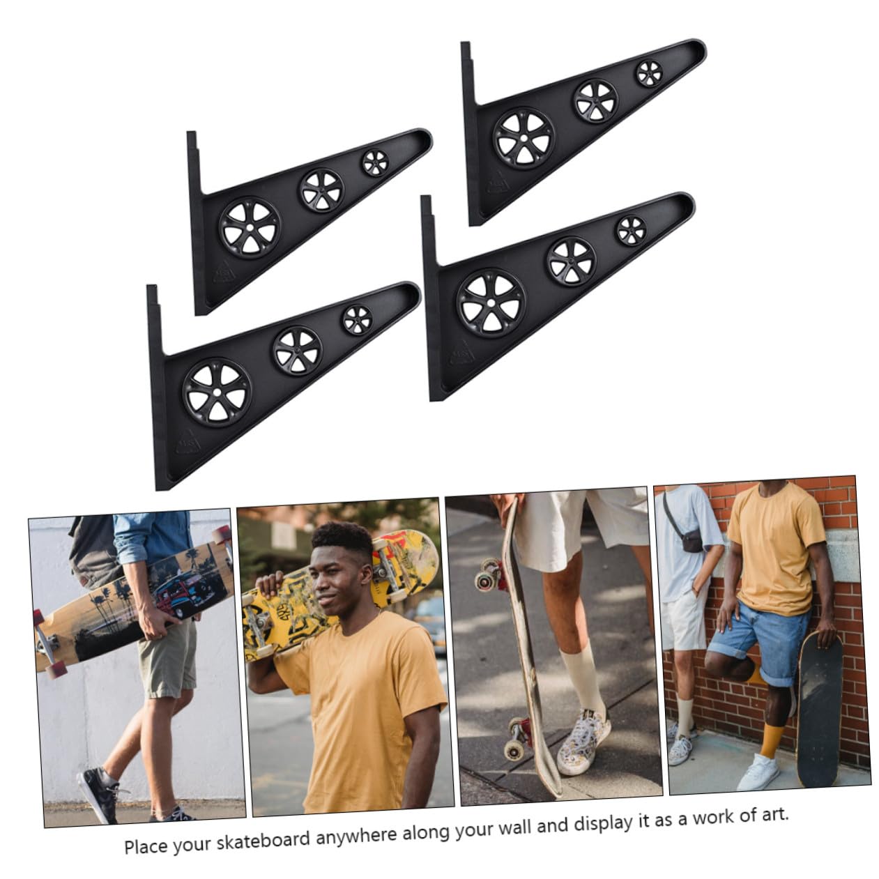 ibasenice Support Mural Noir pour Snowboard et Batte de Baseball en Plastique PP, Facile à Installer, Gain de Place pour Rangement à Domicile