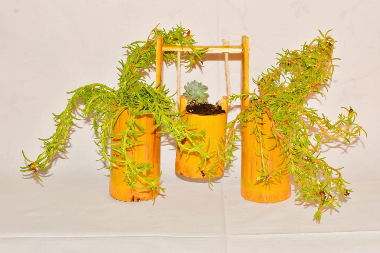 WATIKA CRAFT Table Hanging Planter Pot Bamboo Planter Eco frienndly Bamboo Planter Durable and Stylish Bamboo Planters (Table Barrel 3 Pcs Set) (B0C4KYQQ4S) Amazon Price History, Amazon Price Tracker