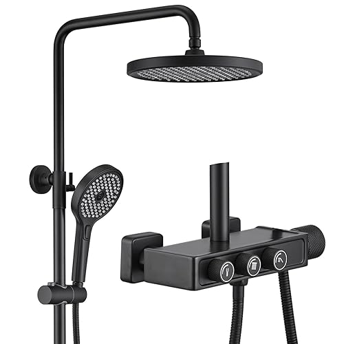 Set doccia moderno elegante con manopola rotante soffione doccia rotondo/quadrato