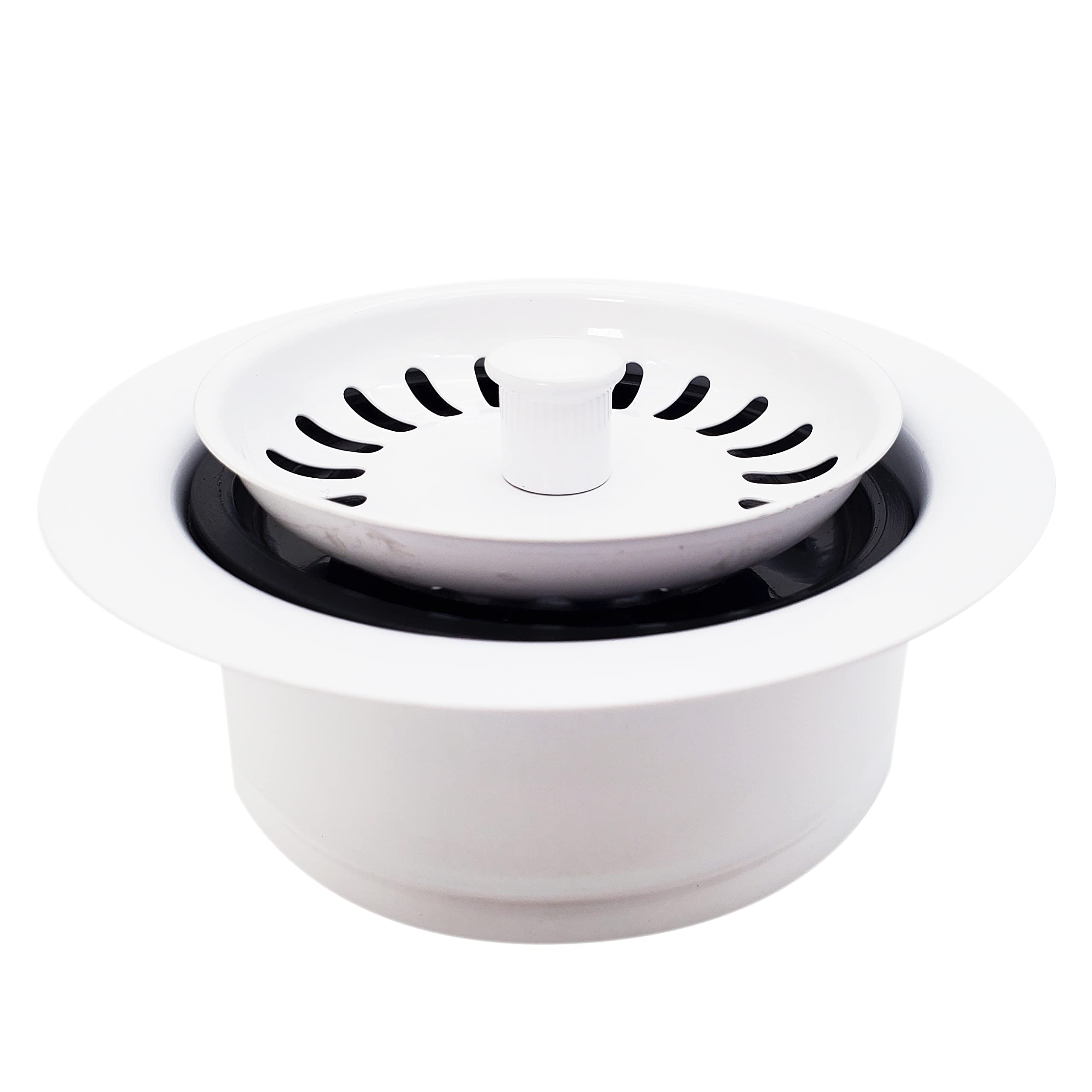Westbrass CO2165S-50 Lot combiné de bride de vidange pour évier de cuisine avec passoire à panier, revêtement poudré blanc de 8,9 cm